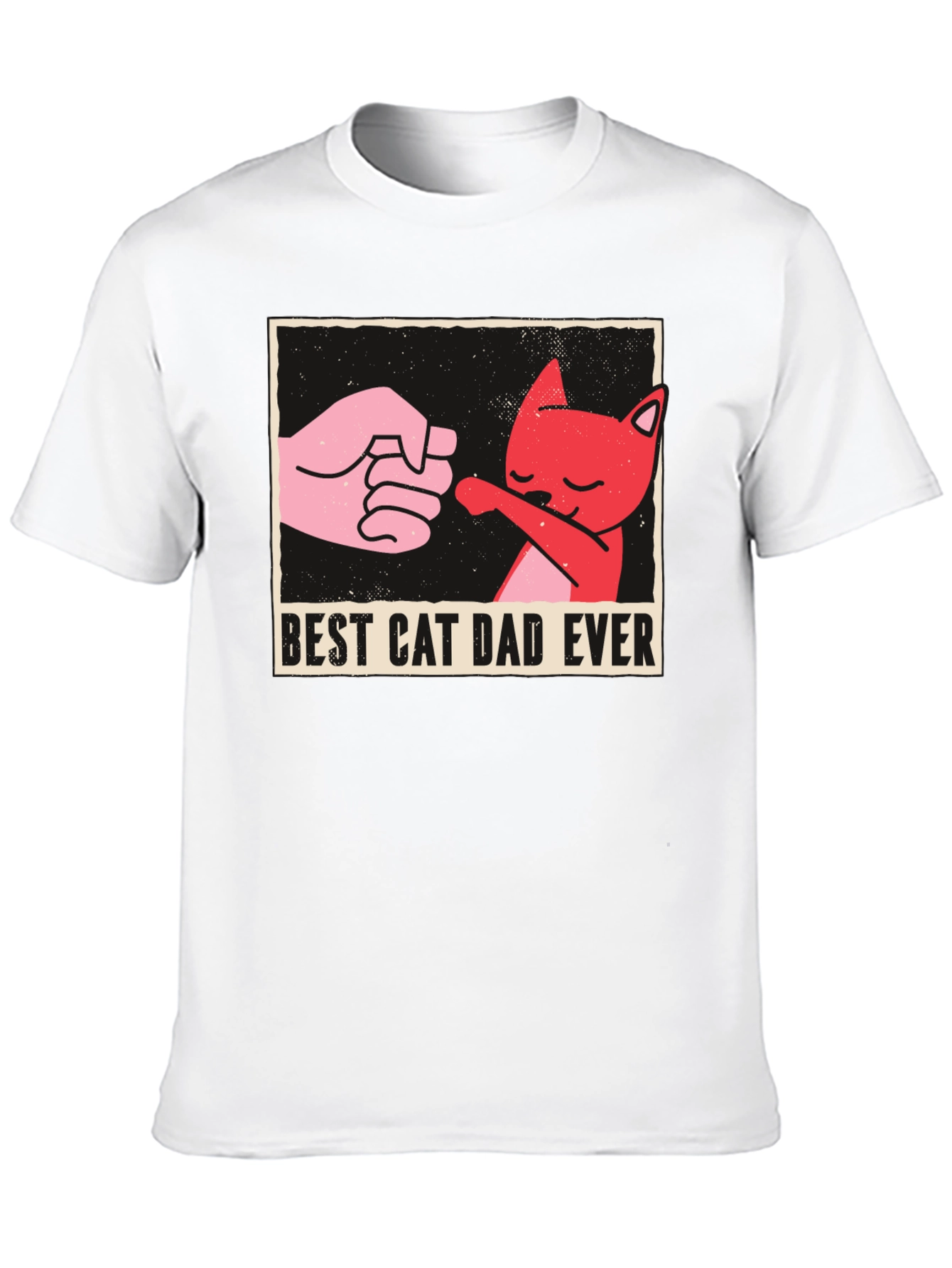 Black Best Cat Dad Ever Graphic Tee - Fun Novelty Shirt view 10