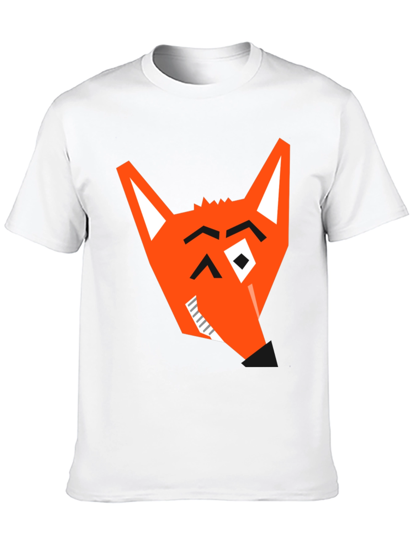 Geometric Fox Graphic Tee - Modern Black T-Shirt - 10