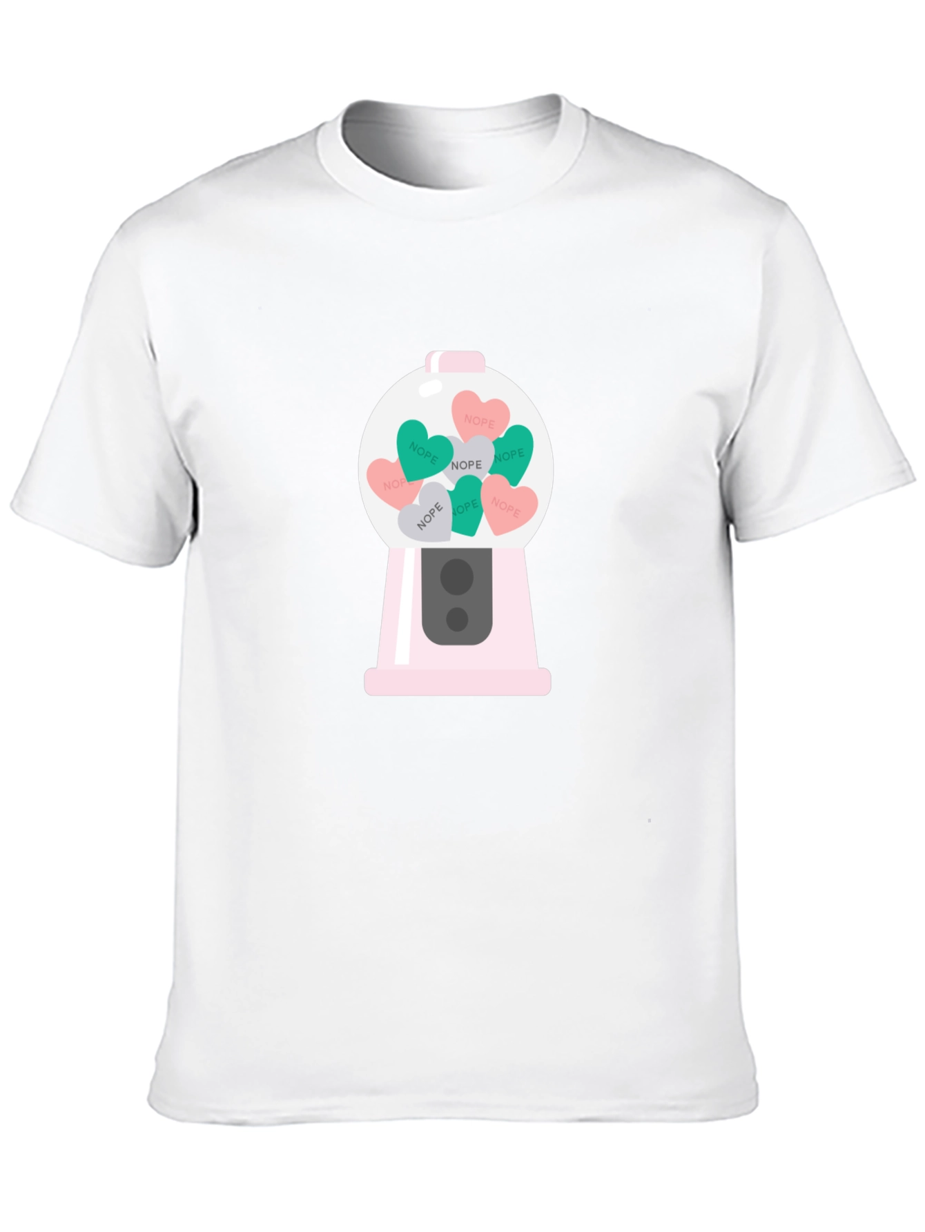 Black Nope Candy Heart Gumball Machine T-Shirt view 10