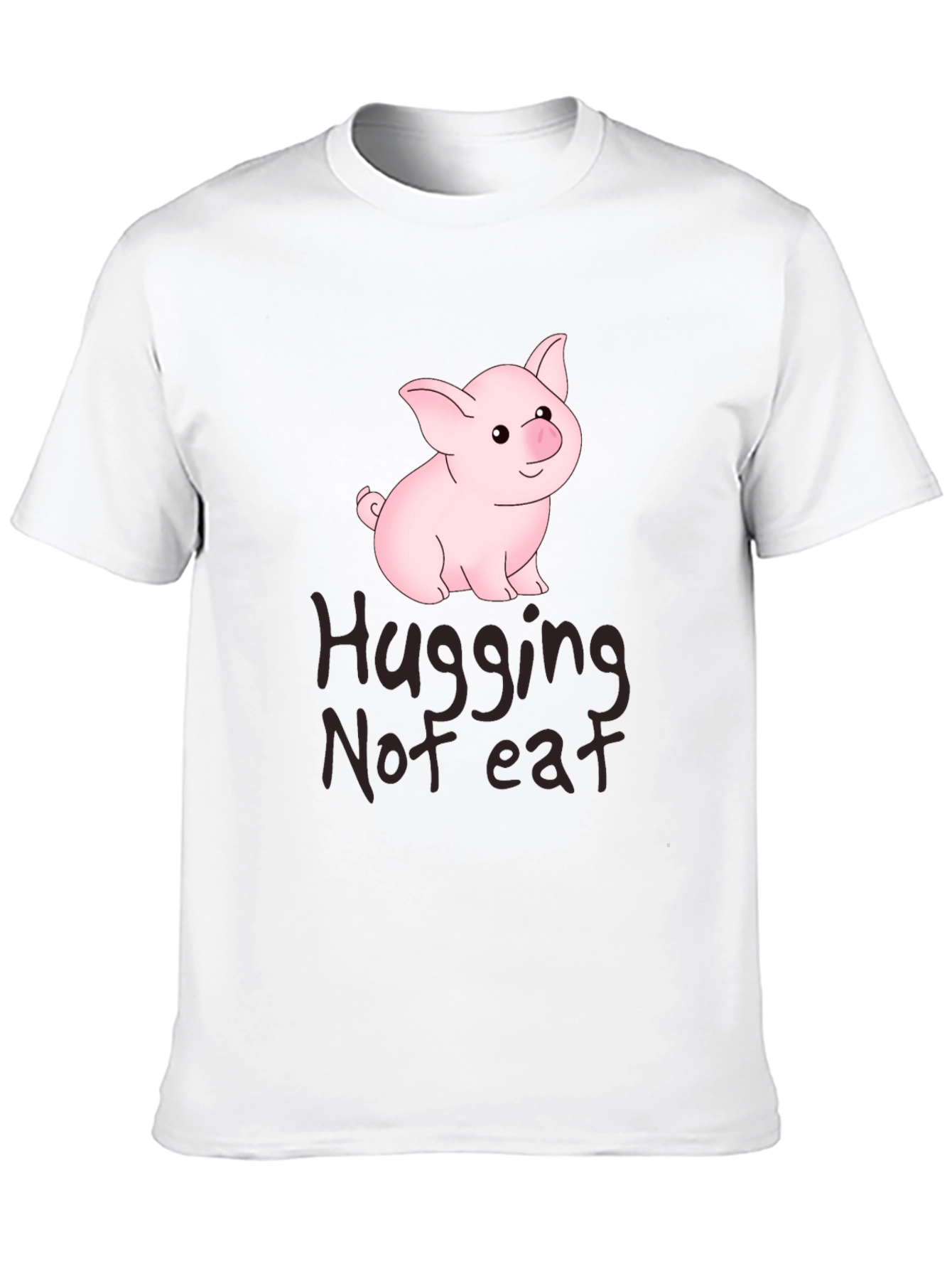 Black Hugging Not Eating Pig T-Shirt view 10