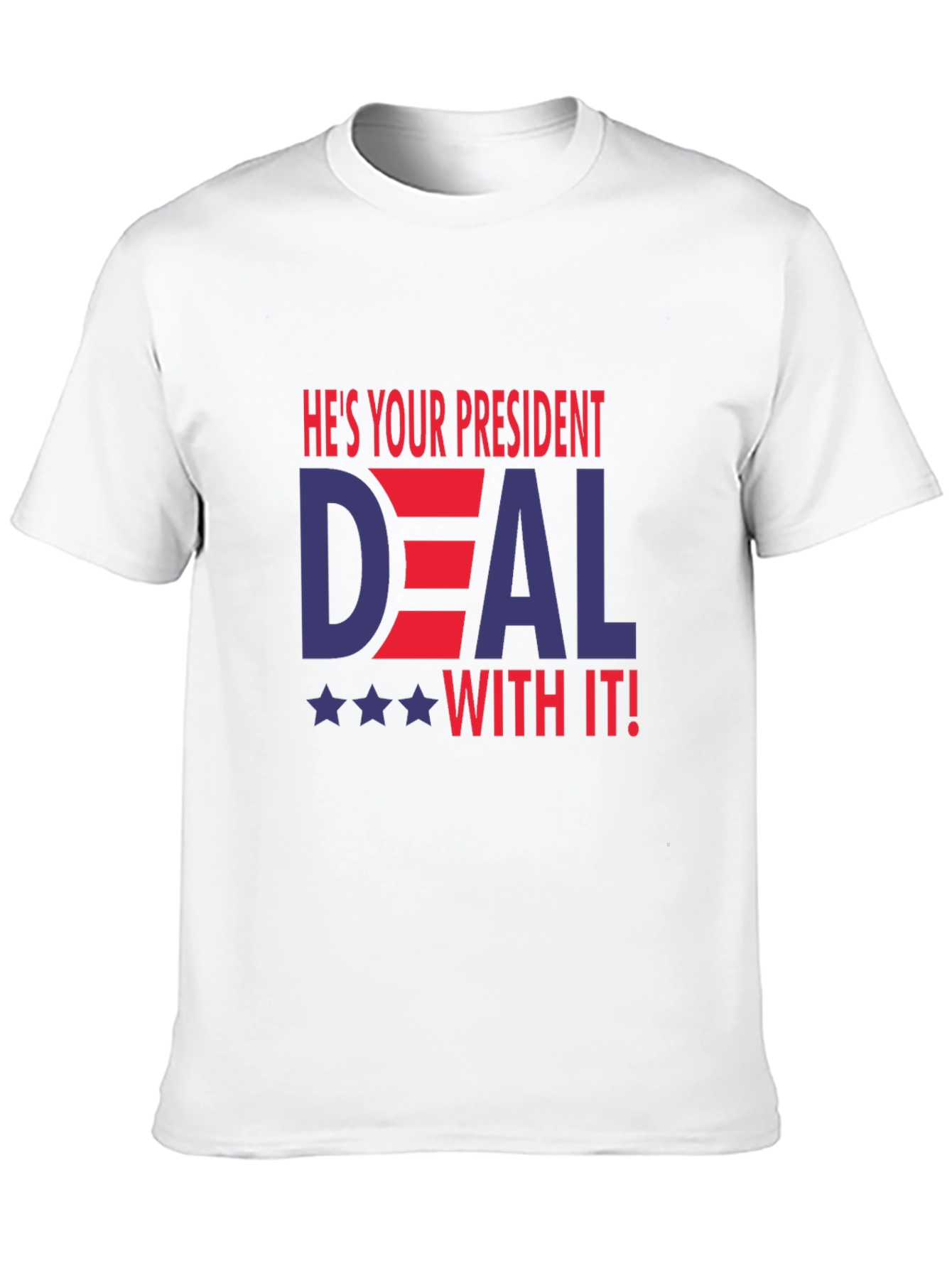 Black He's Your President Deal With It T-Shirt view 10