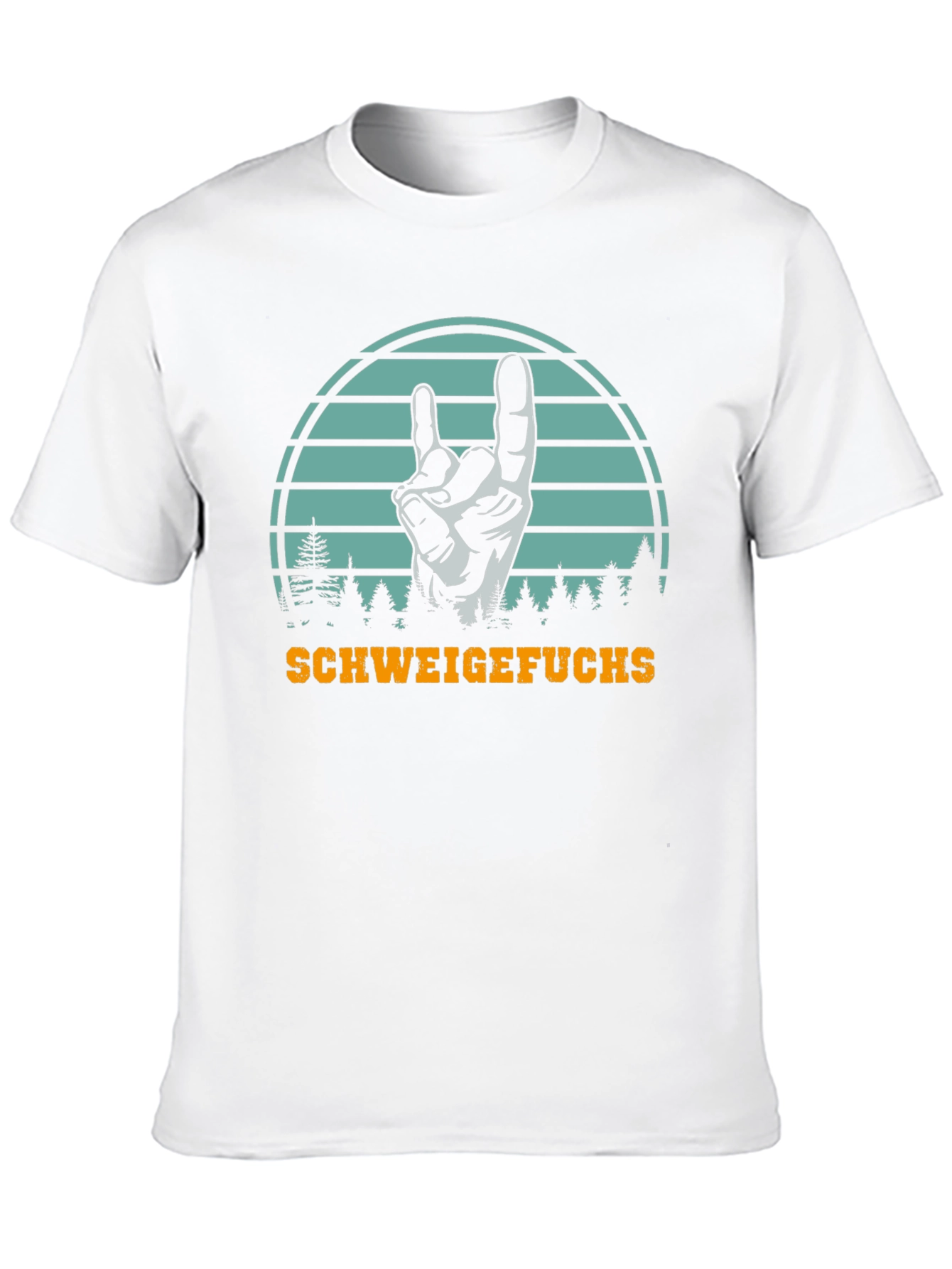 Black SchweigeFuchs Hand Sign Graphic T-Shirt view 10