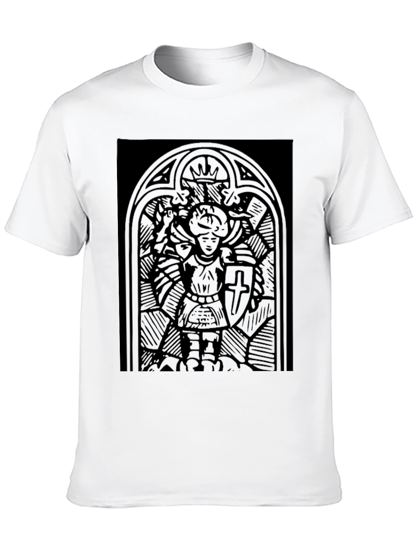 Black Gothic Knight T-Shirt - Black Medieval Warrior Design view 10