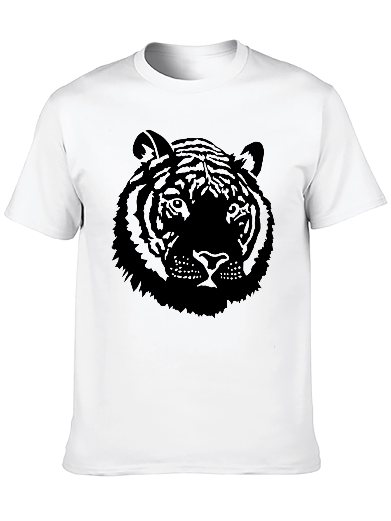 Black Men's Black Tiger Graphic T-Shirt view 10