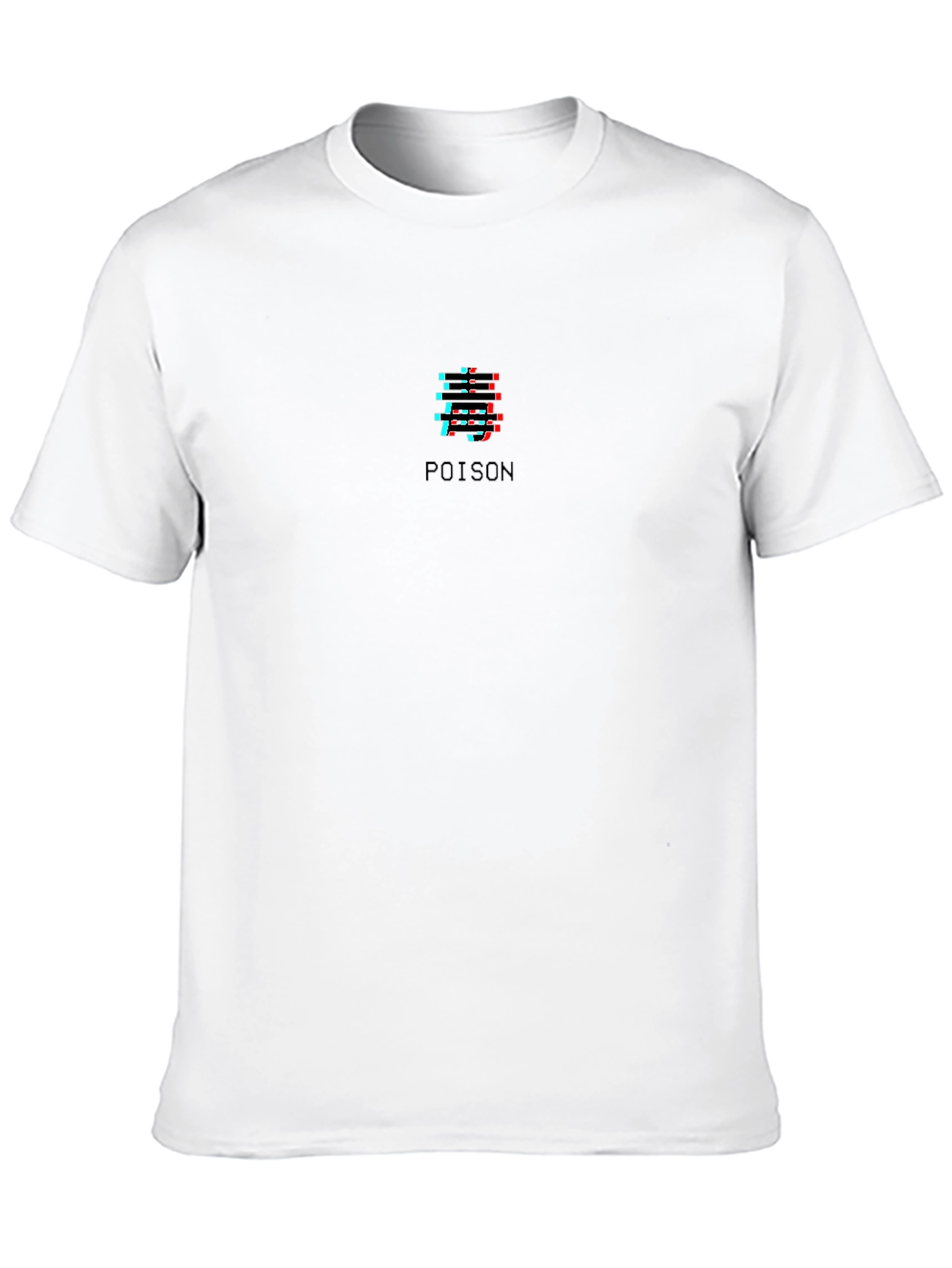 Black Poison Glitch Graphic Black T-Shirt view 10