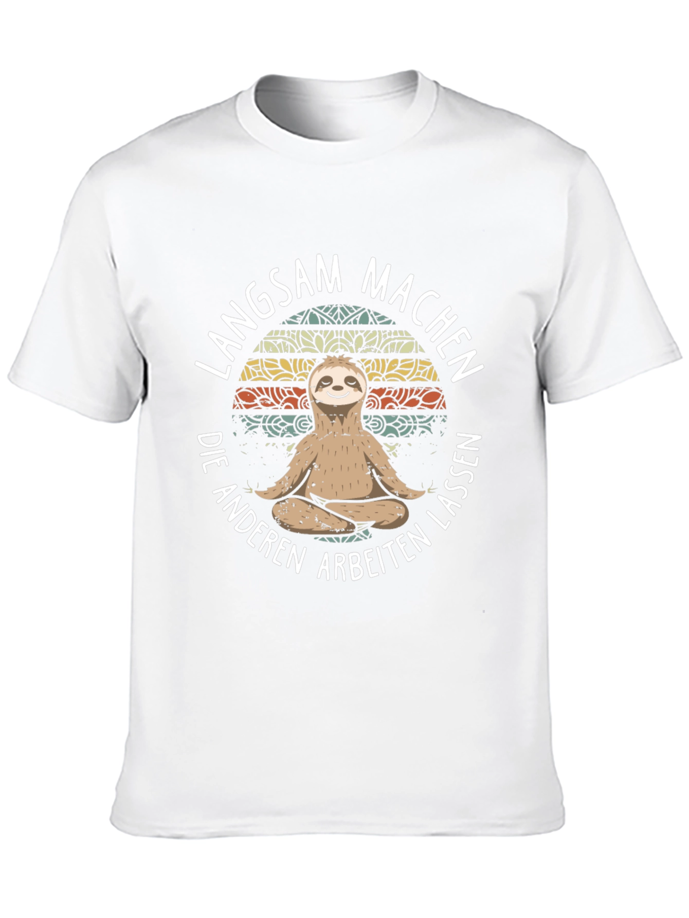Black Relaxed Sloth T-Shirt - "Langsam Machen" Design view 10