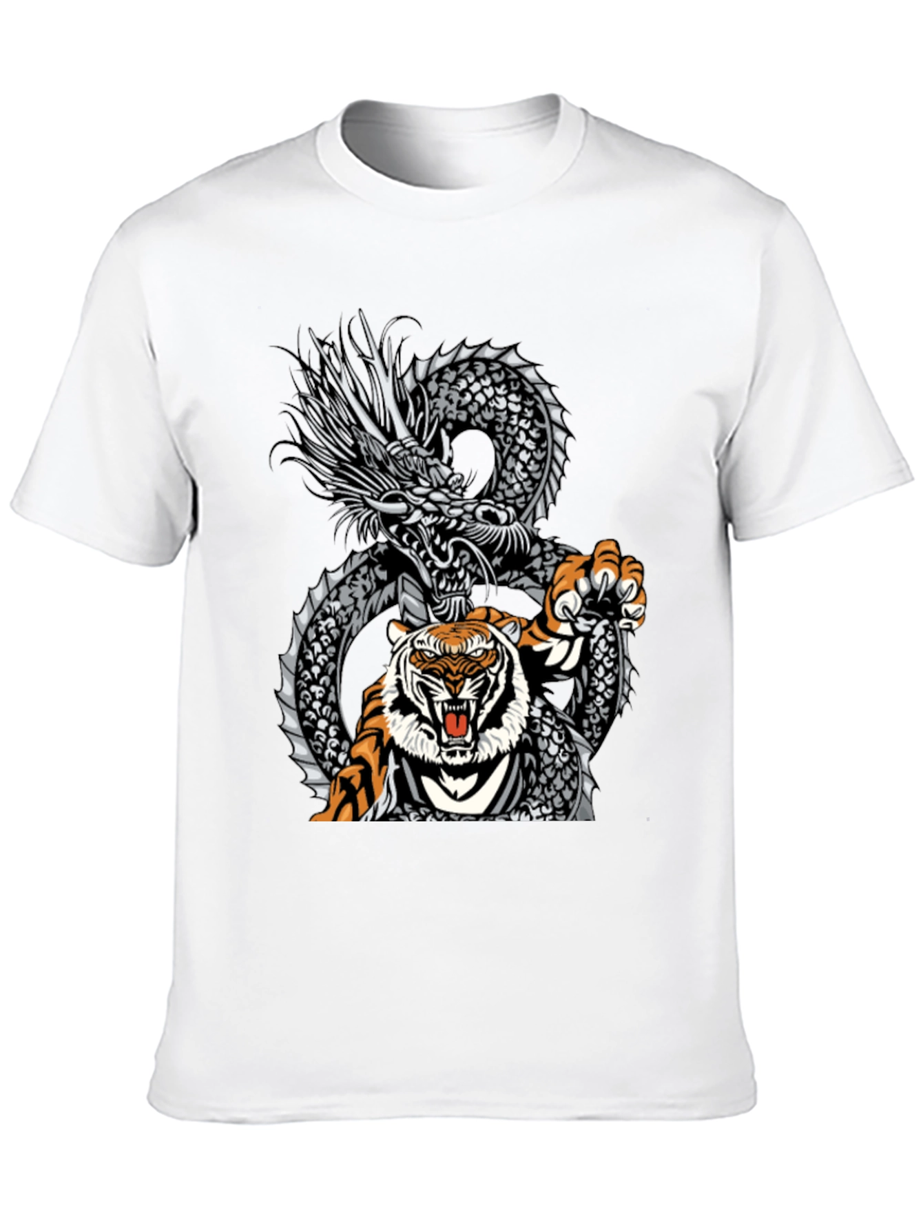 Black Dragon and Tiger Graphic Tee - Bold Streetwear view 10