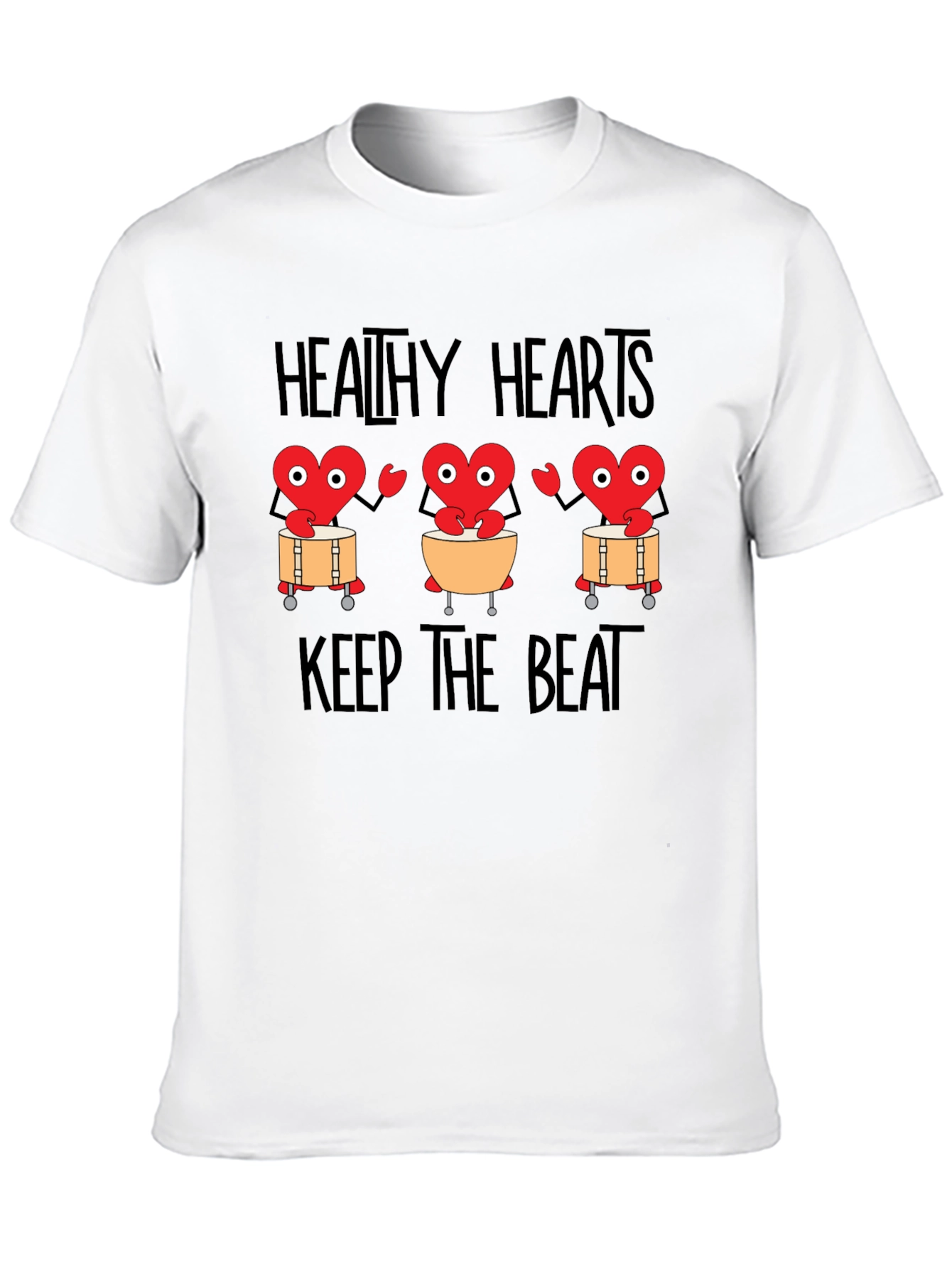 Black Healthy Hearts Keep The Beat Graphic T-Shirt view 10