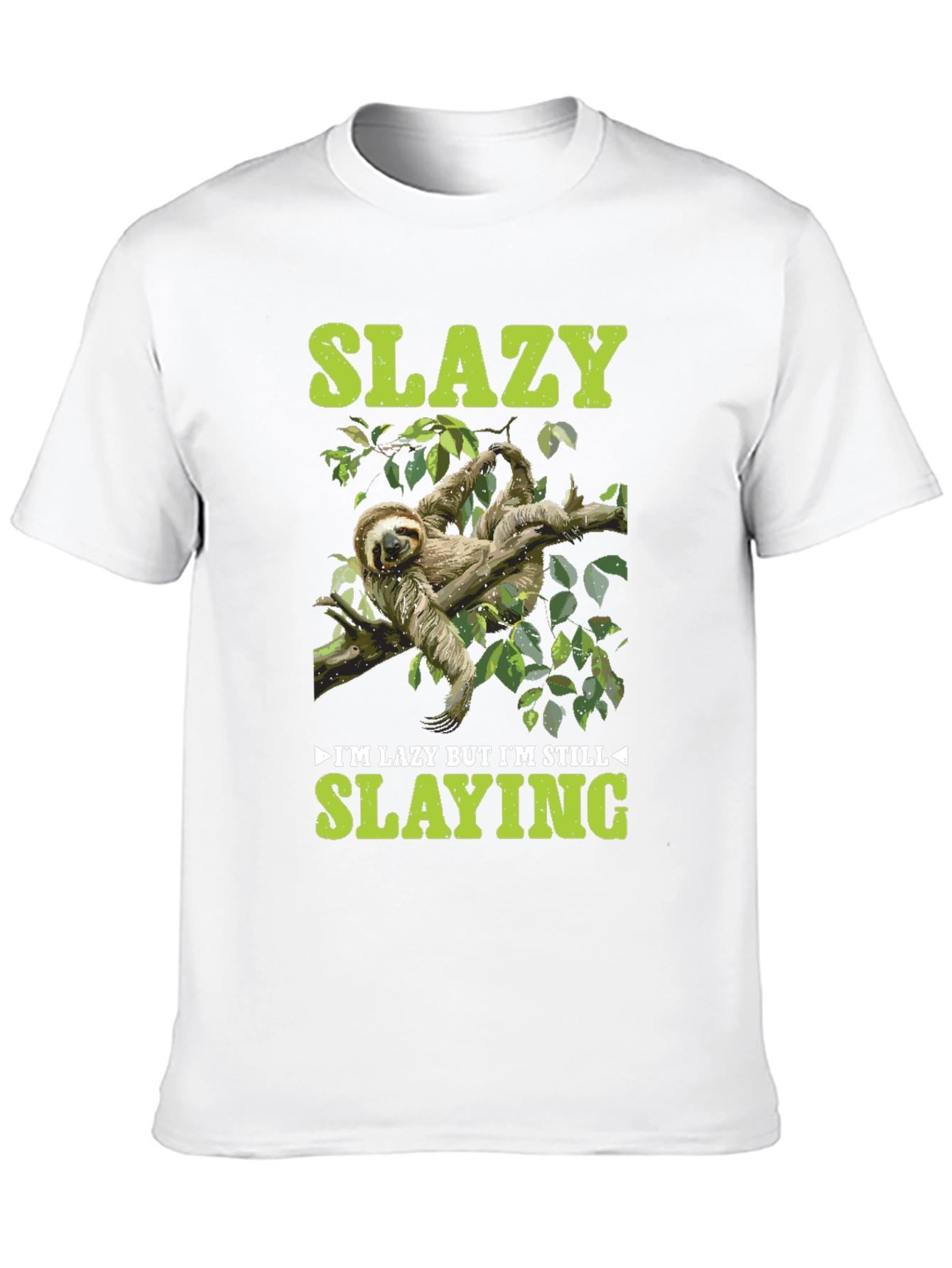 Black Slazy Sloth T-Shirt - Lazy But Still Slaying view 10