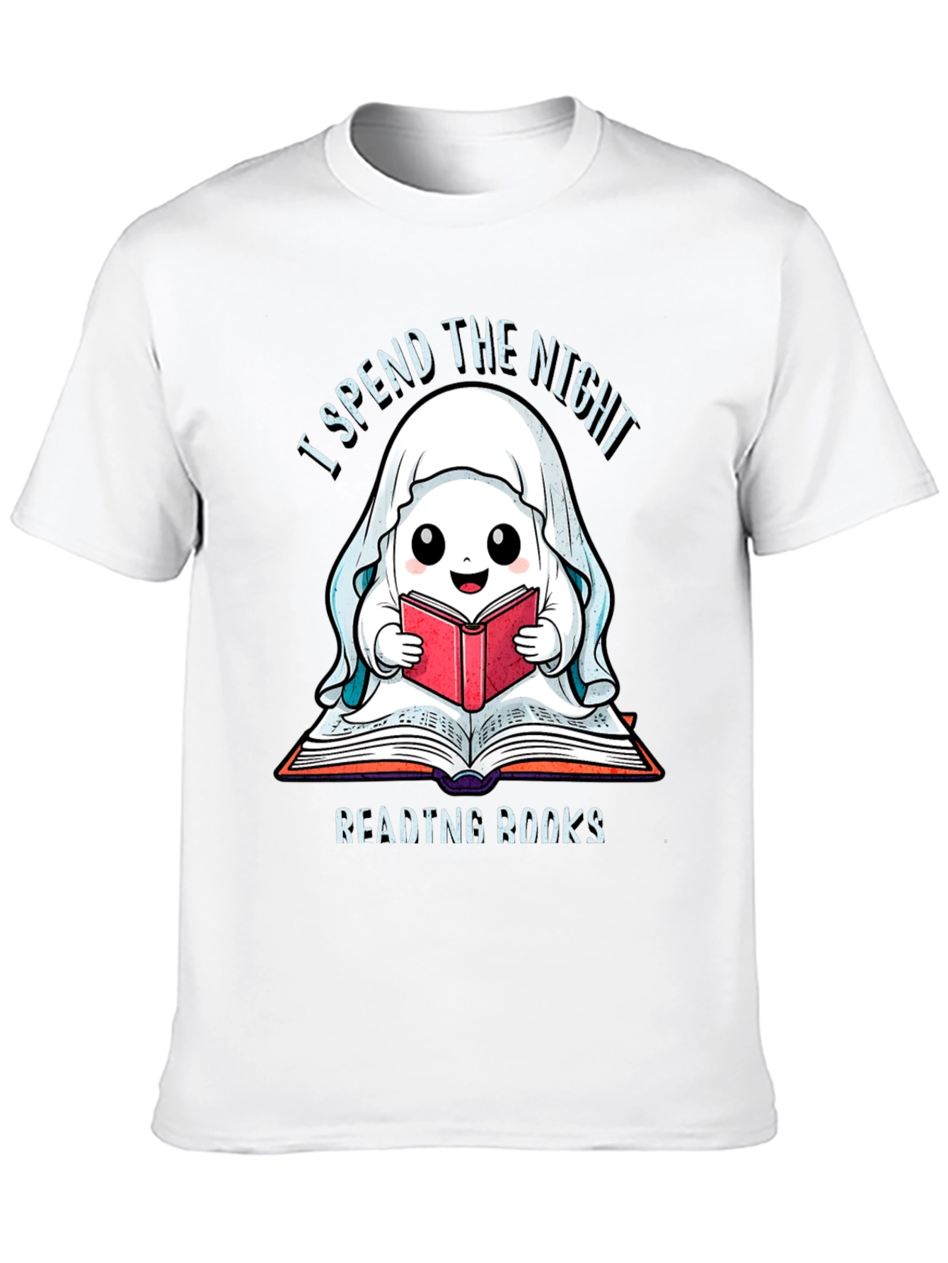 Black Ghost Reading Books T-Shirt view 10