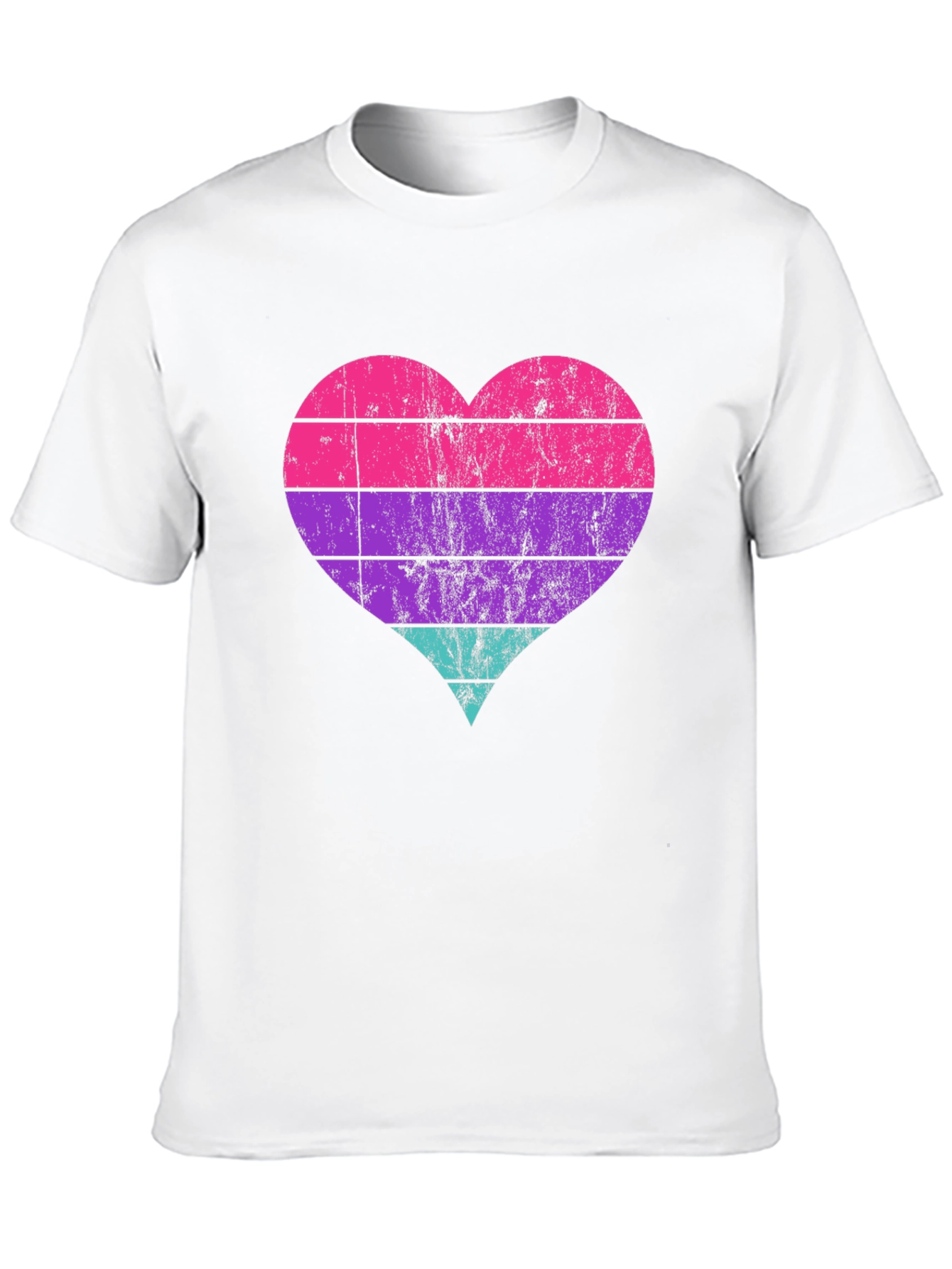 Black Retro Heart Striped Graphic Tee view 10