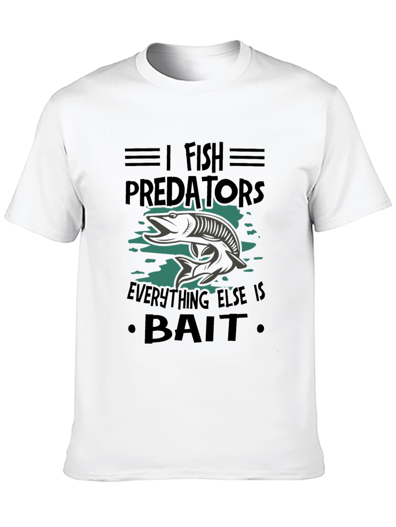 Black I Fish Predators Black T-Shirt view 10