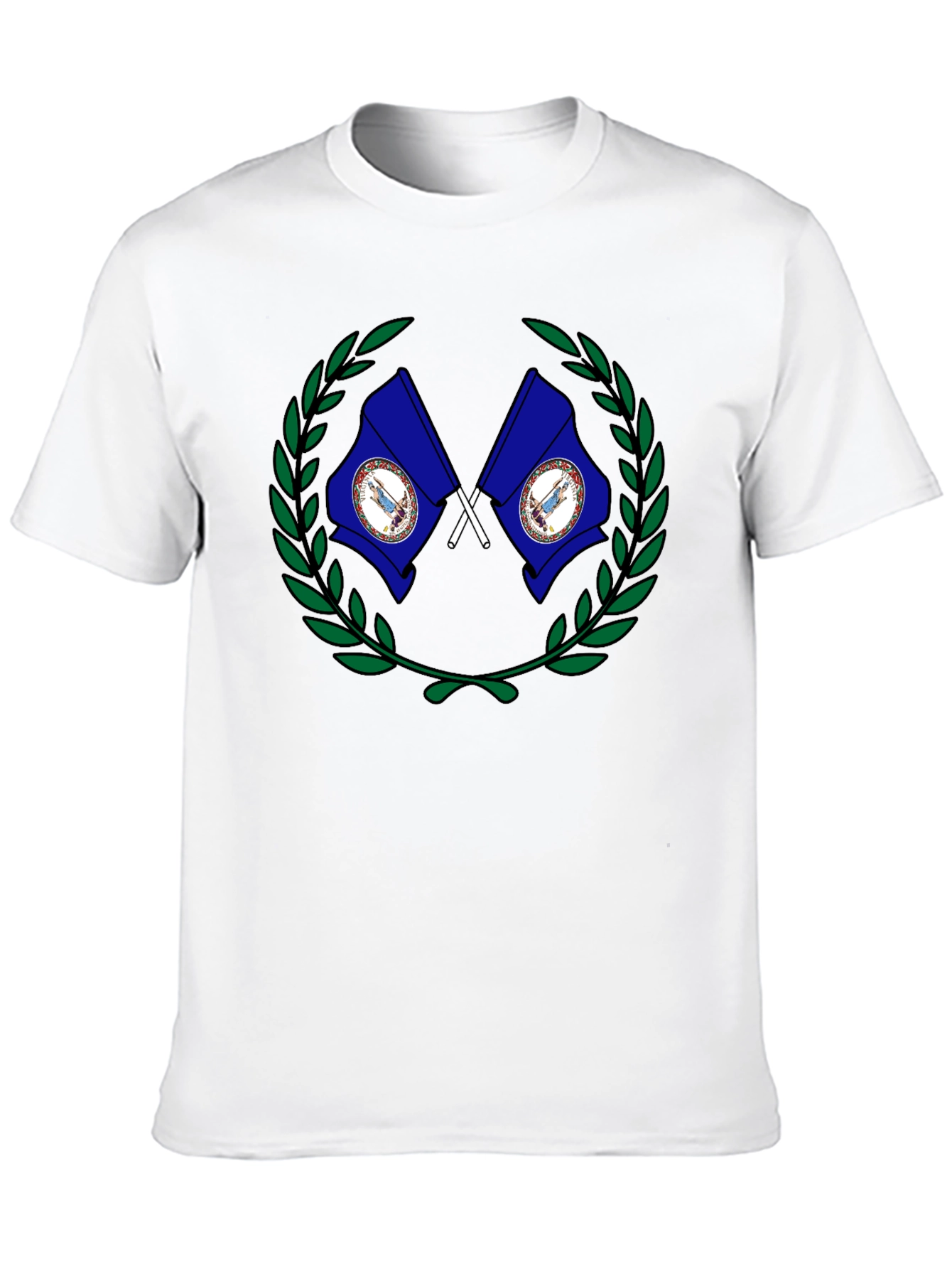 Black Virginia State Flag Emblem Black T-Shirt view 10