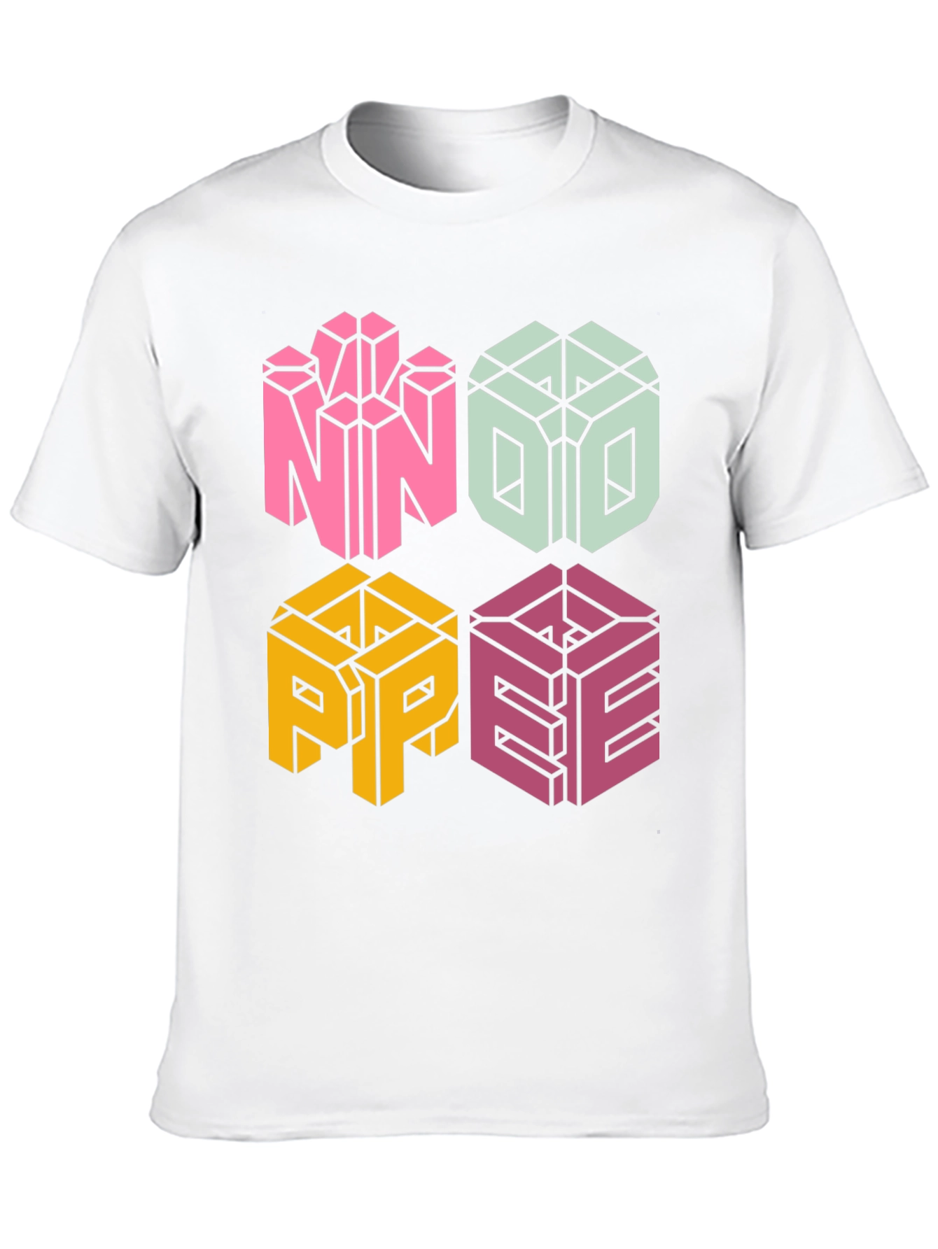 Black Novelty NOPE T-Shirt - Geometric Block Letter Design view 10