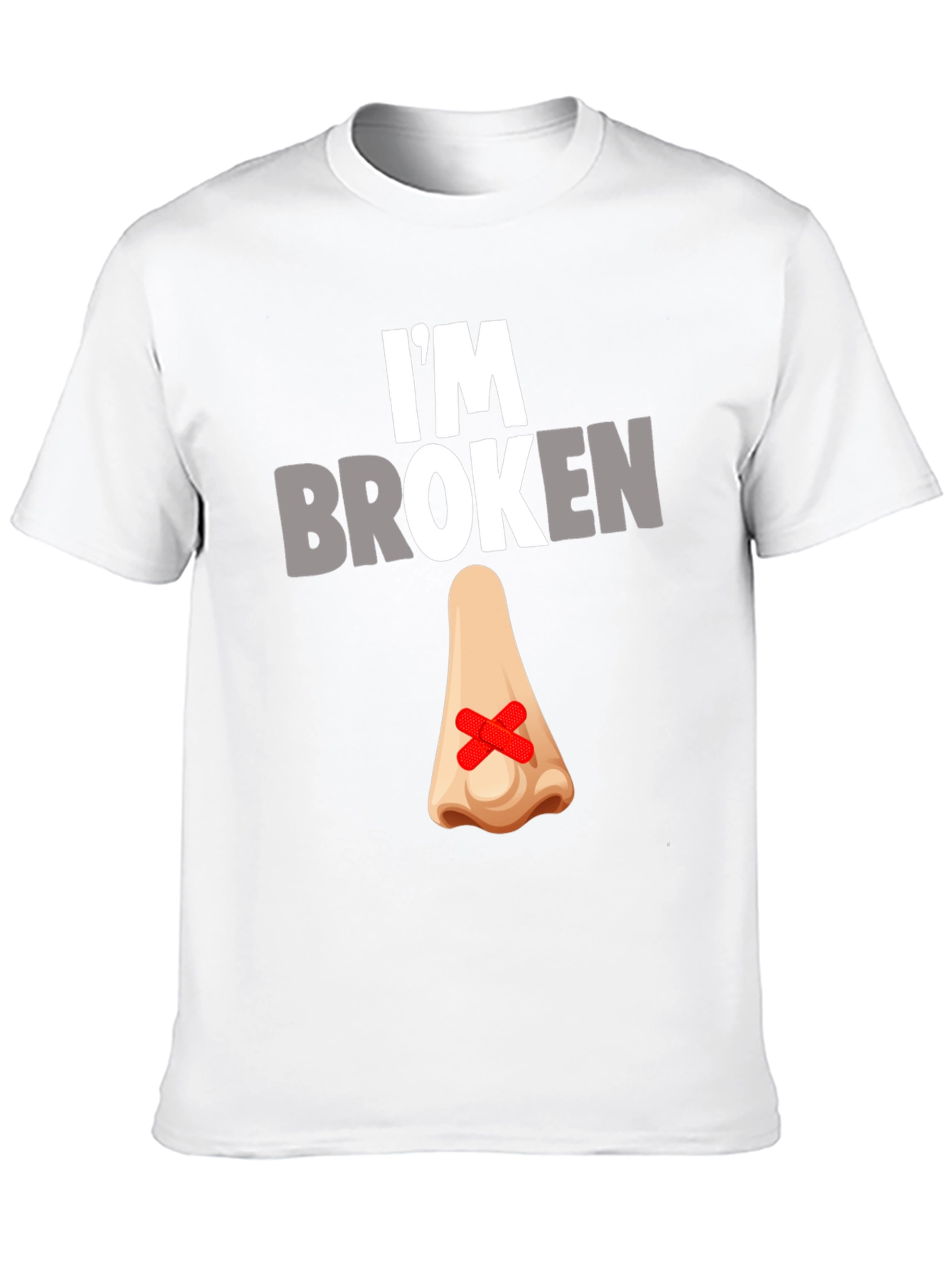 Black I'm Broken Nose T-Shirt - Novelty Graphic Tee view 10