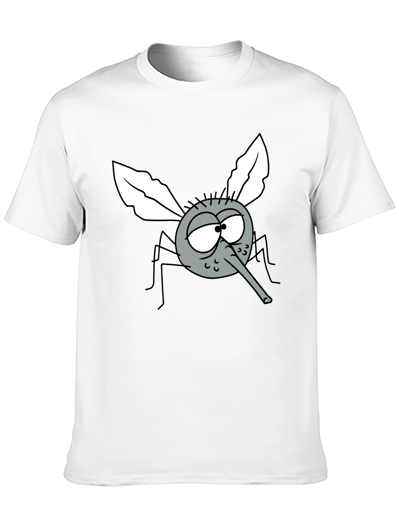 Black Funny Cartoon Mosquito Graphic T-Shirt view 10