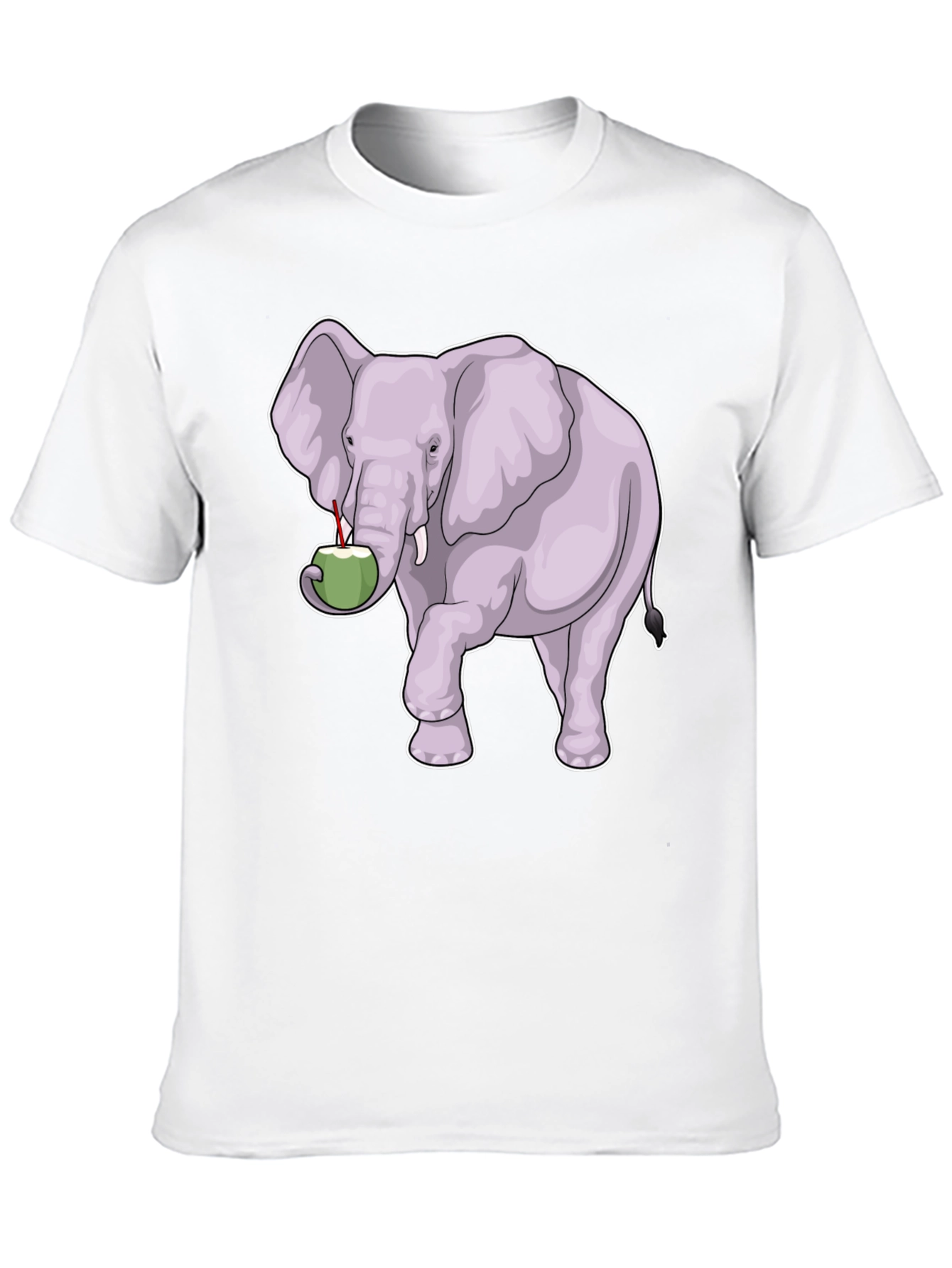 Black Elephant & Coconut T-Shirt - Unique Graphic Tee view 10