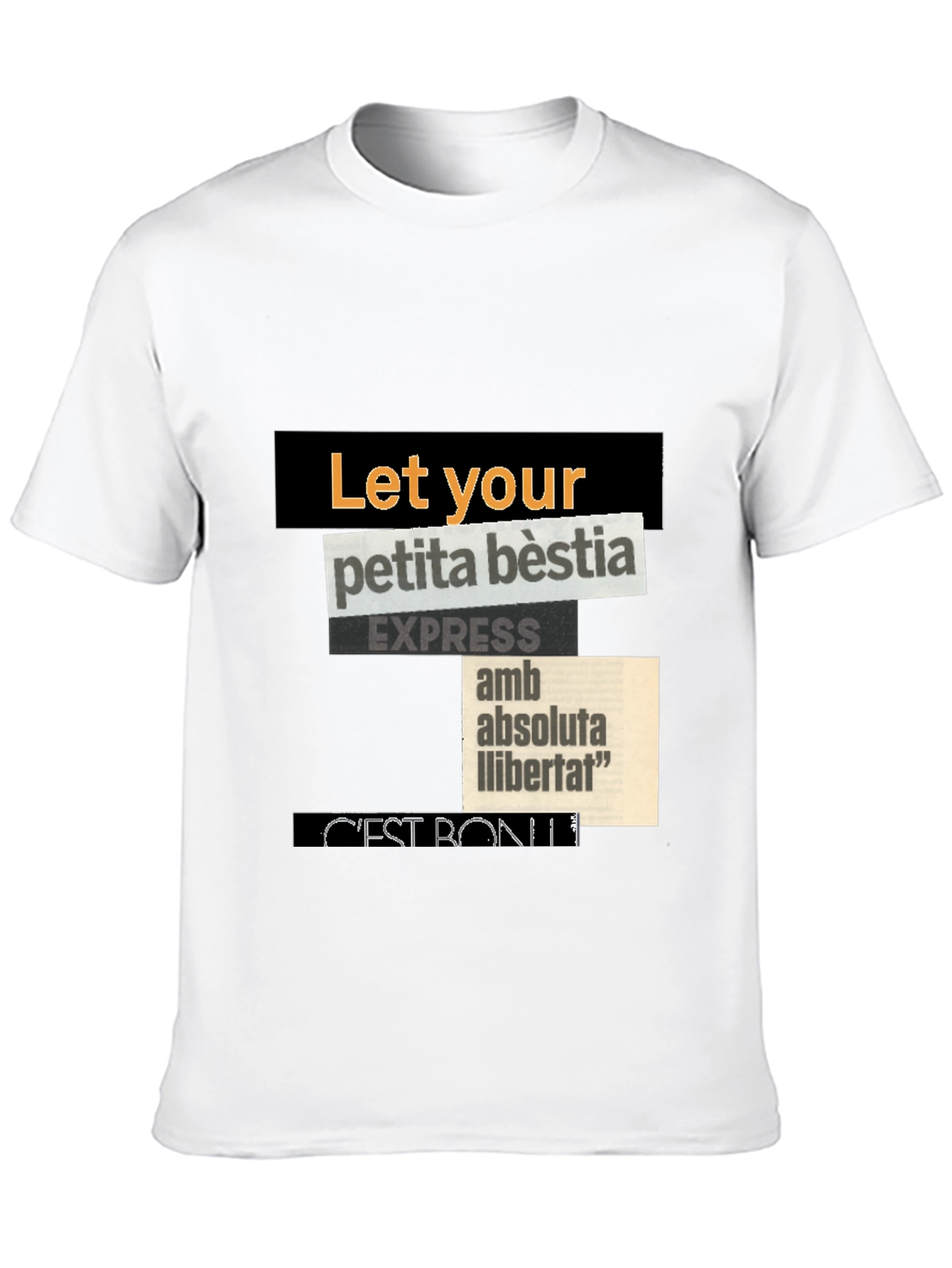 Black Abstract Collage Graphic T-Shirt view 10