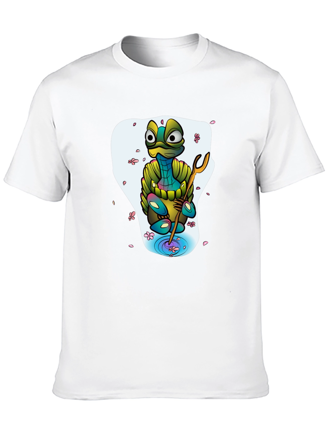 Black Cartoon Turtle Graphic Tee - Men's Black T-Shirt view 10