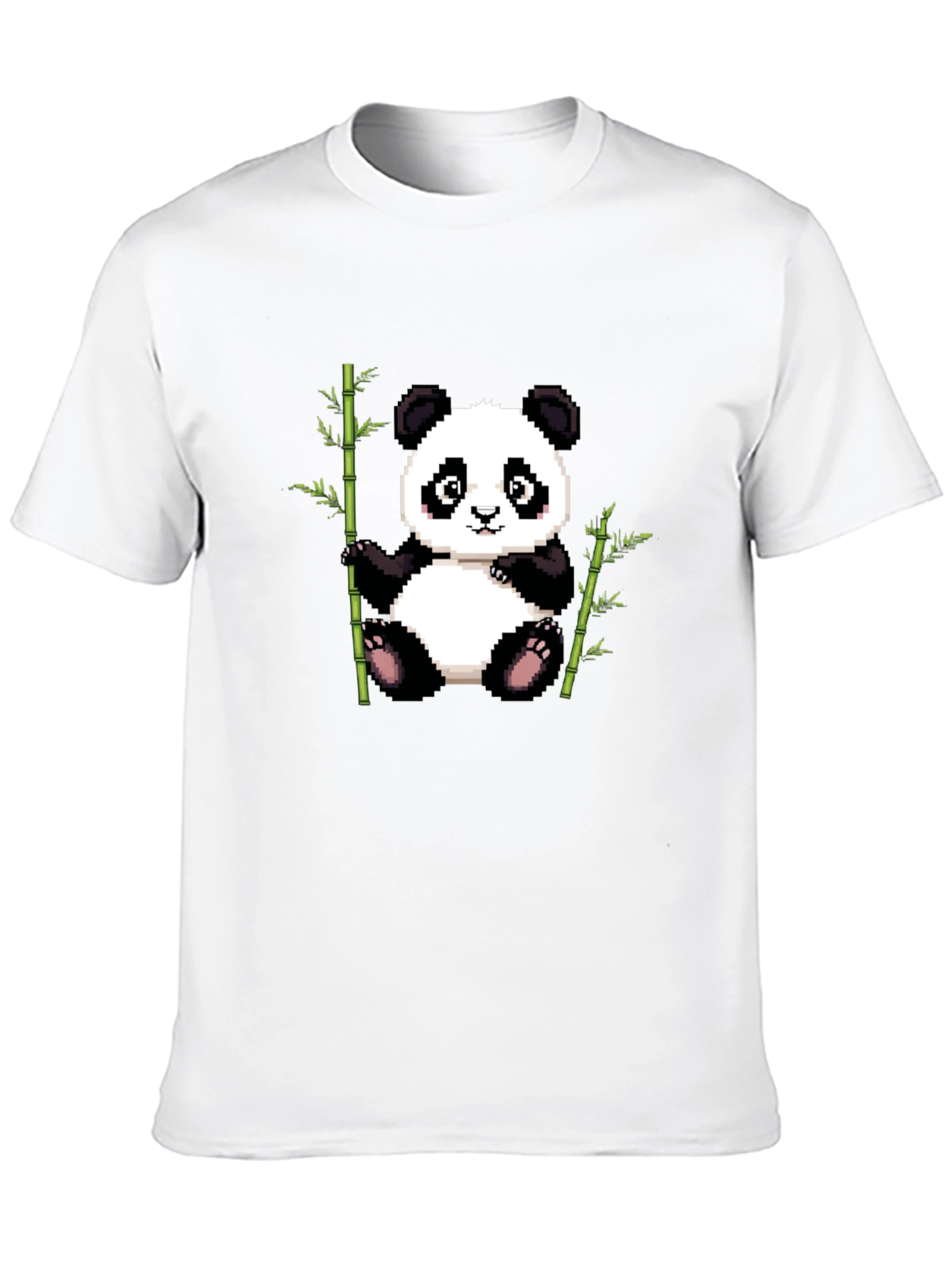 Black Pixel Panda T-Shirt - Cute Panda Bamboo Design view 10
