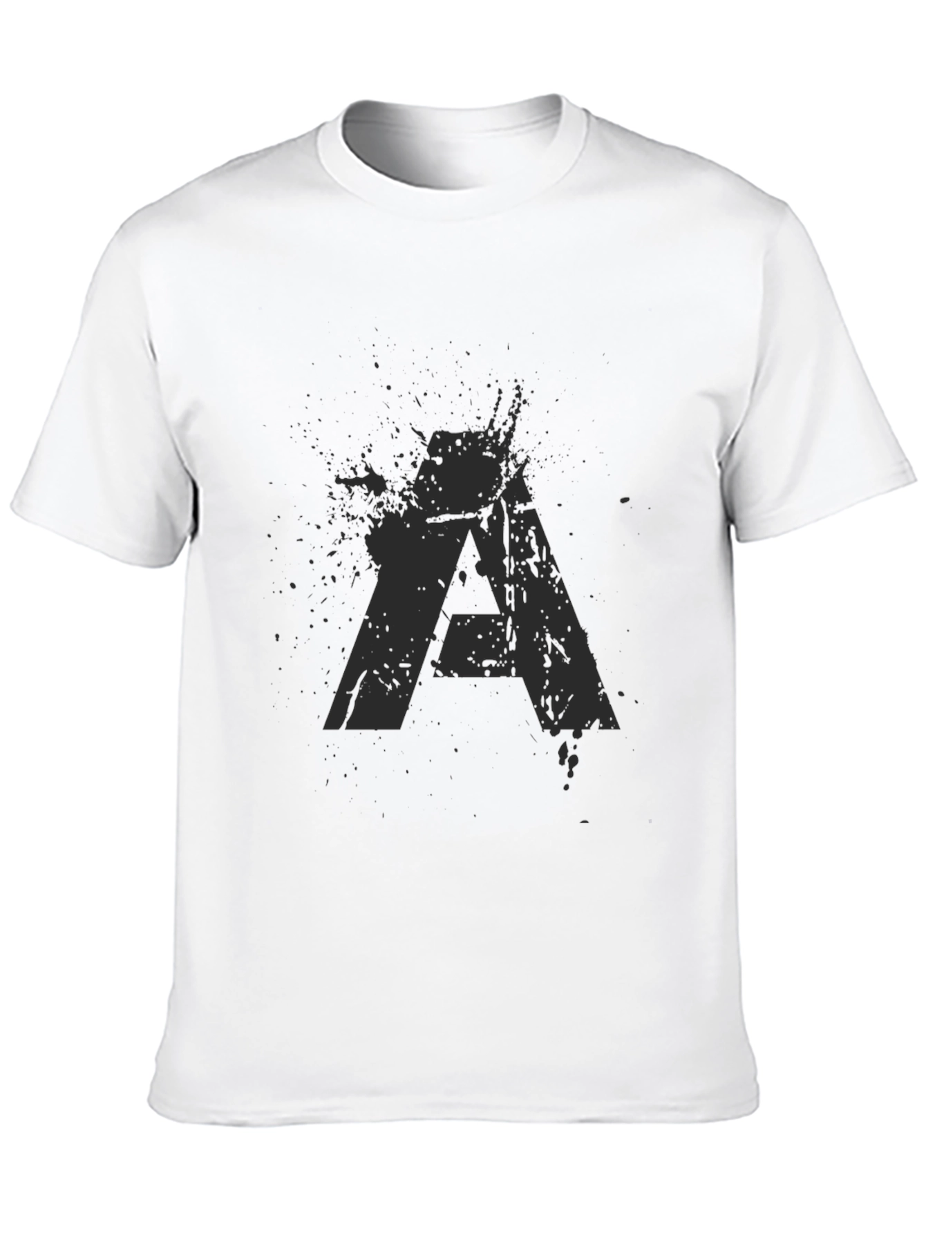 Black Men's Black Graphic Tee - Distressed "A" Design view 10