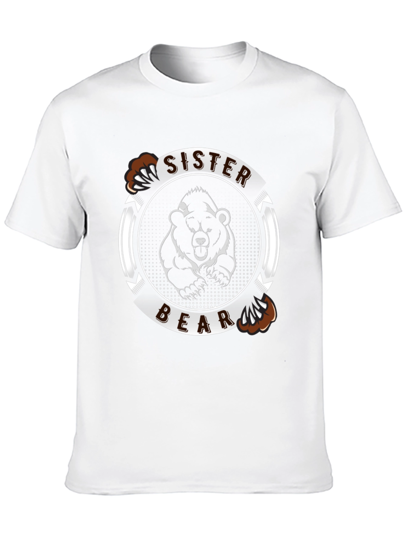 Black Sister Bear Graphic Tee - Black Cotton T-Shirt view 10