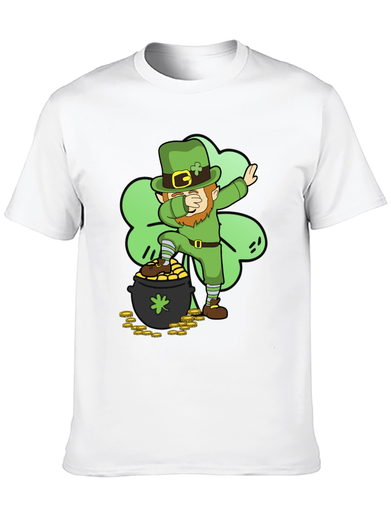 Black St. Patrick's Day Leprechaun Dab T-Shirt view 10