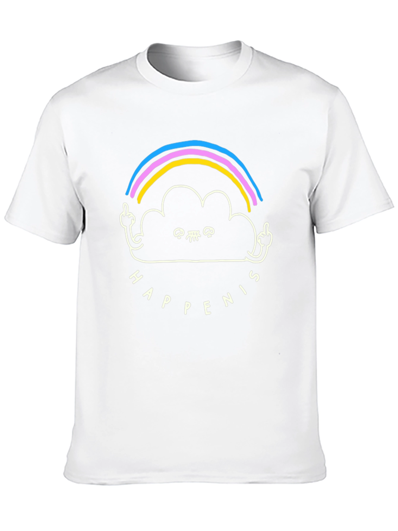 Black Funny Rainbow Cloud Graphic Tee view 10