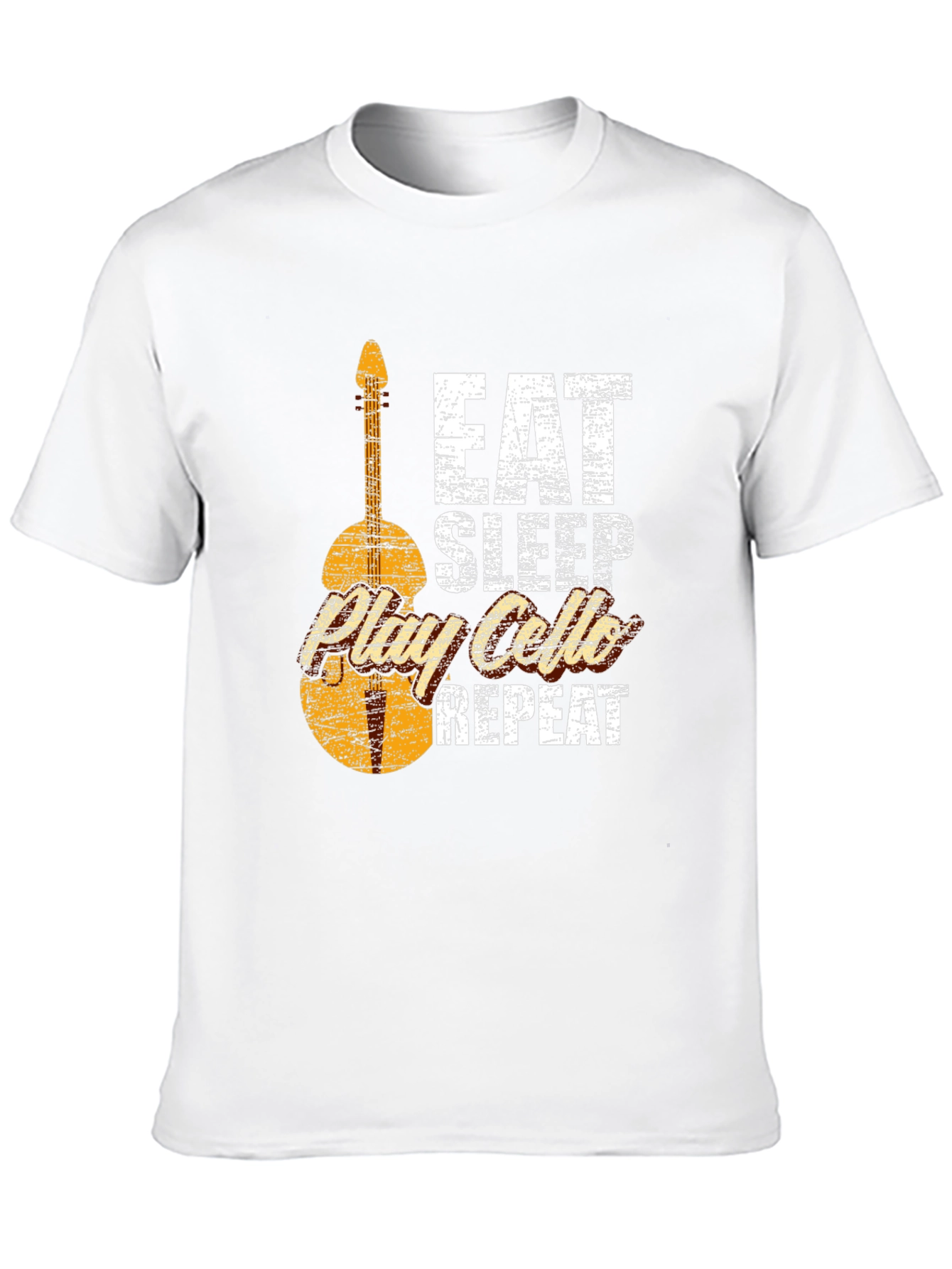 Black Eat Sleep Play Cello Repeat T-Shirt view 10