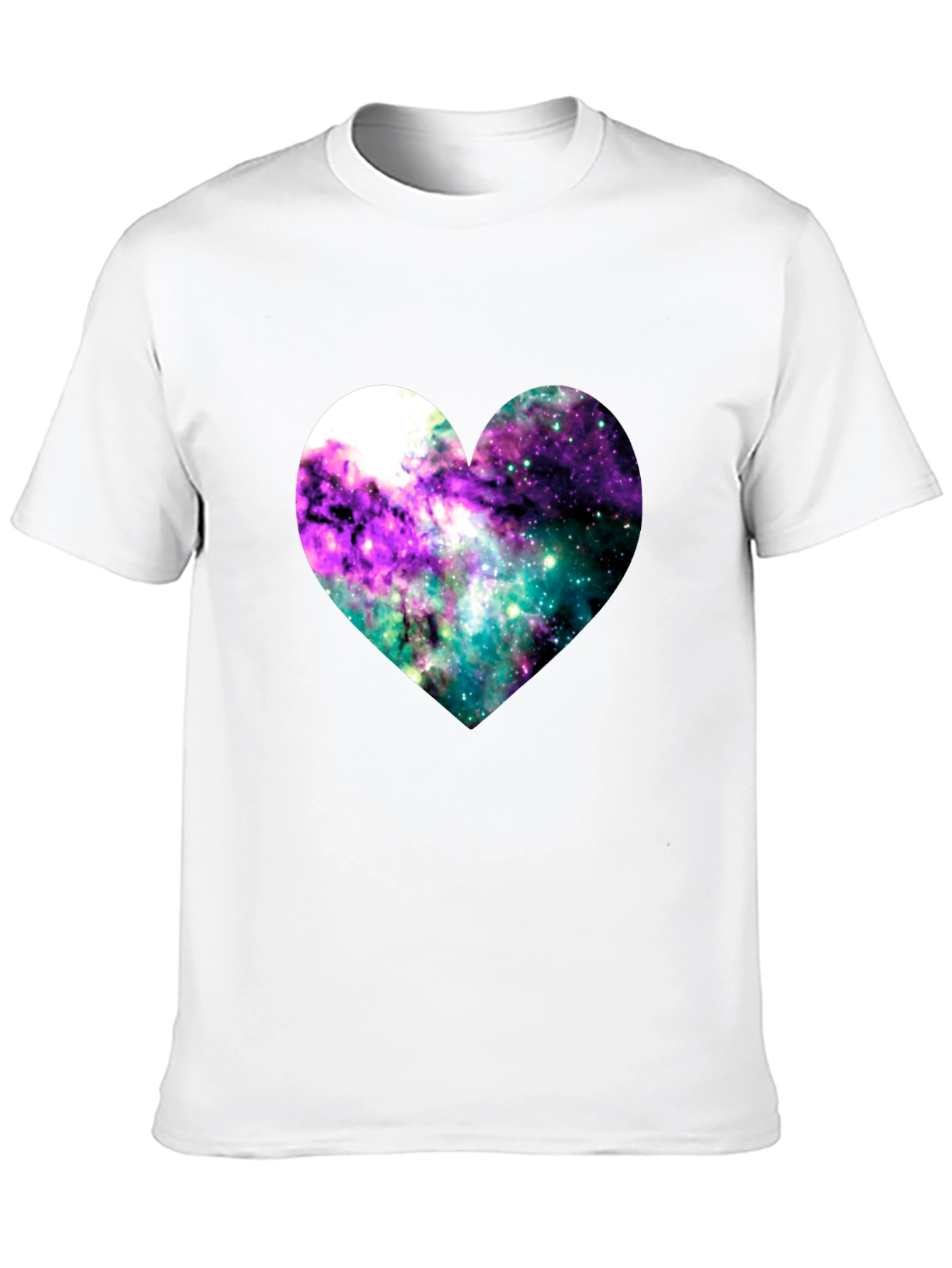 Black Galaxy Heart Graphic Tee - Black Cotton Blend view 10