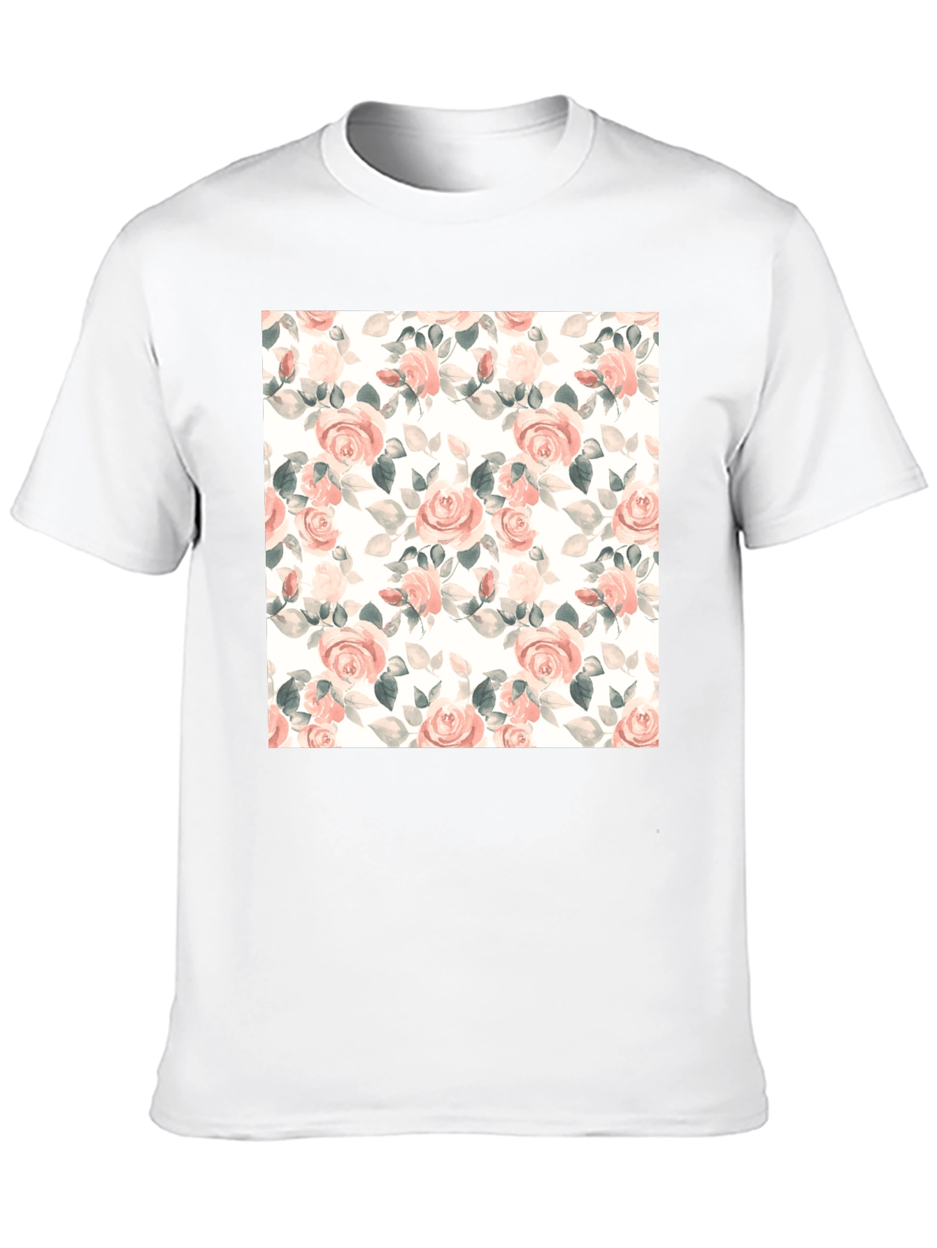 Black Floral Rose T-Shirt - Black Cotton Blend view 10