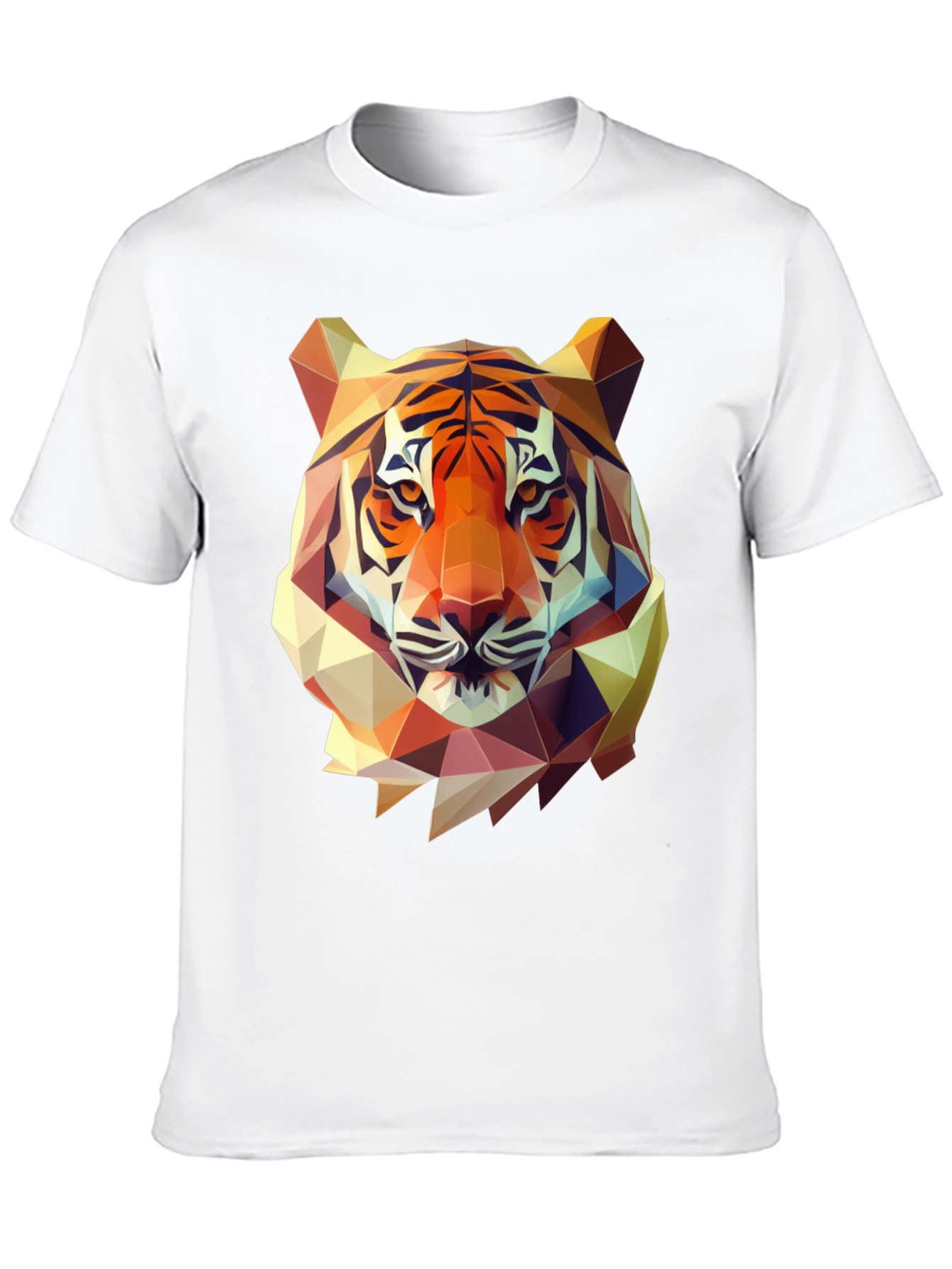 Black Geometric Tiger Graphic Tee - Men's Black T-Shirt view 10