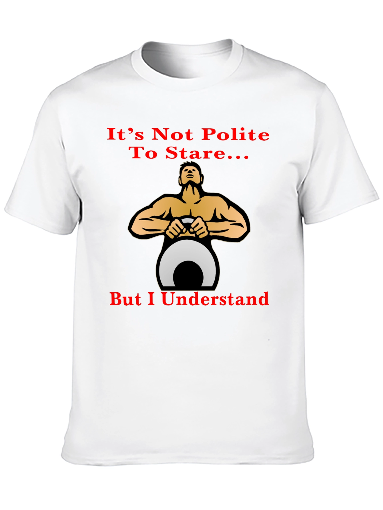 Black Funny Fitness T-Shirt: It's Not Polite To Stare... view 10