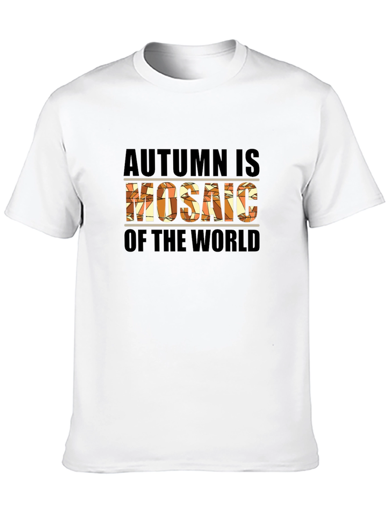 Black Autumn Mosaic World Graphic T-Shirt view 10