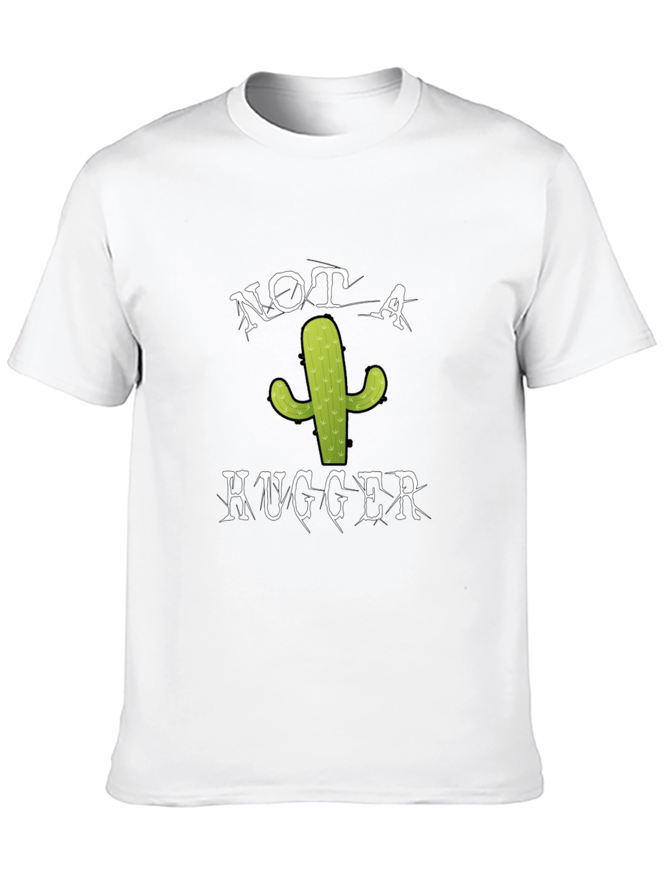 Black Not a Hugger Cactus T-Shirt - Funny Graphic Tee view 10