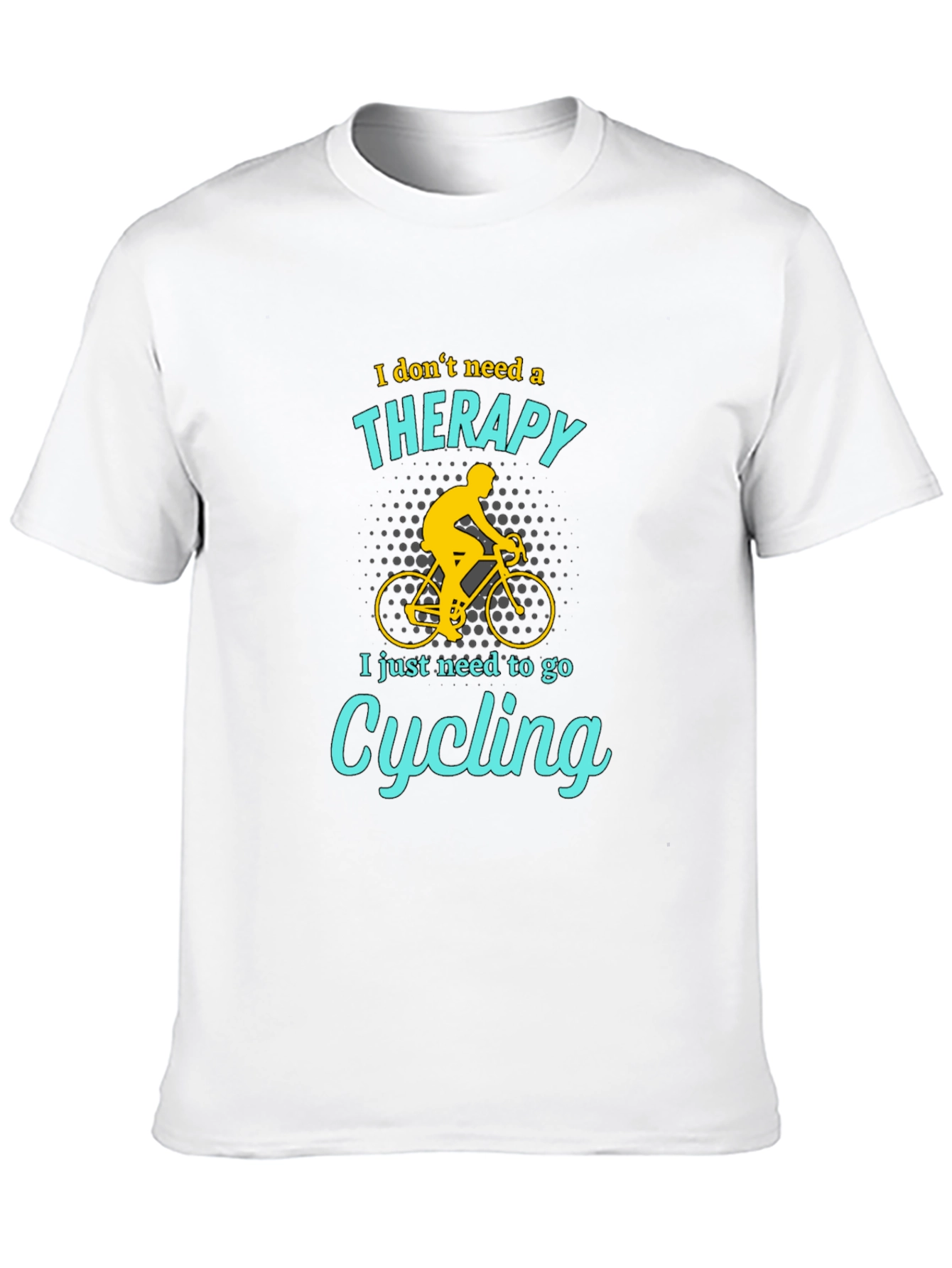 Black Cycling Therapy T-Shirt - Funny Biker Tee view 10