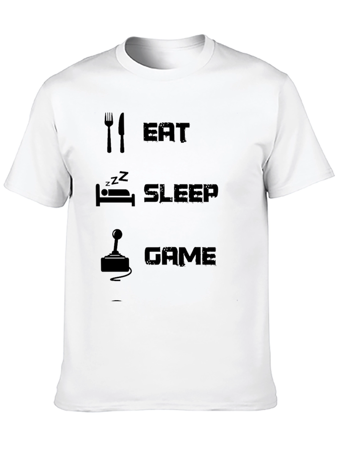 Black Eat Sleep Game Black T-Shirt view 10