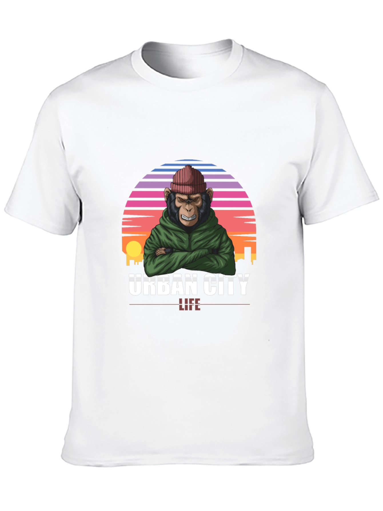 Black Urban City Monkey Tee - Cool Graphic T-Shirt view 10