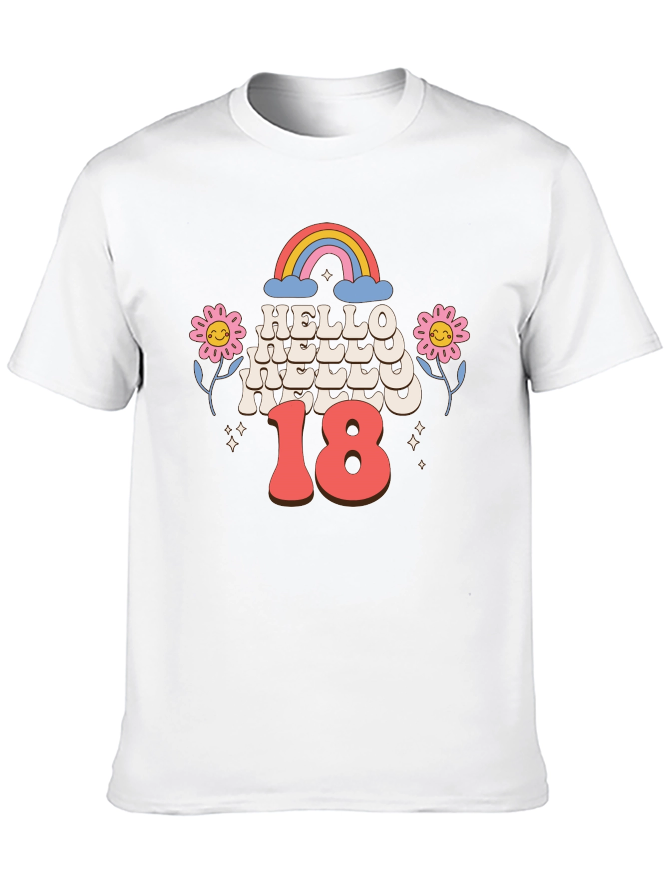 Black Hello 18 Birthday T-Shirt view 10