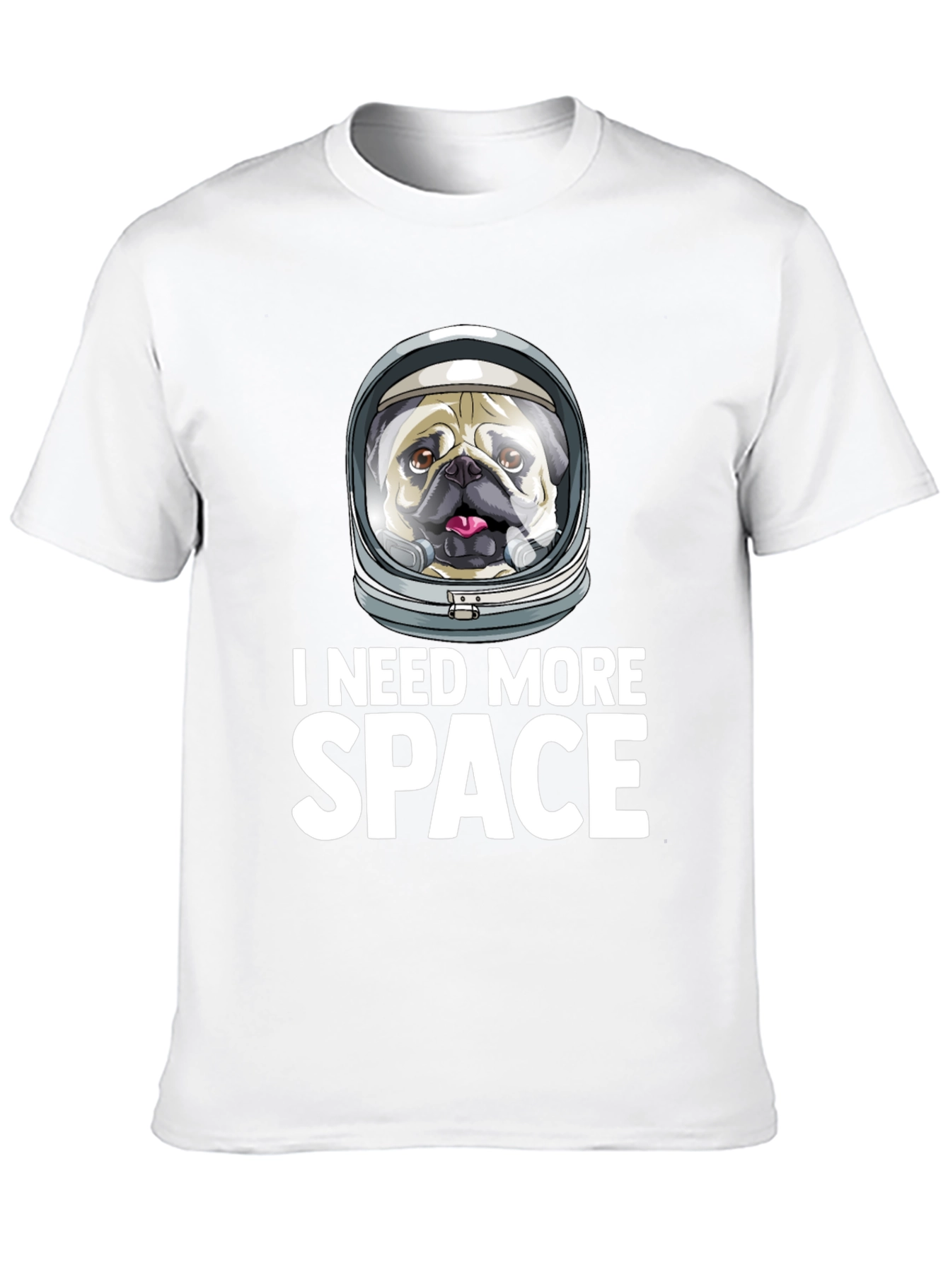 Black I Need More Space Pug T-Shirt - Funny Dog Astronaut Tee view 10
