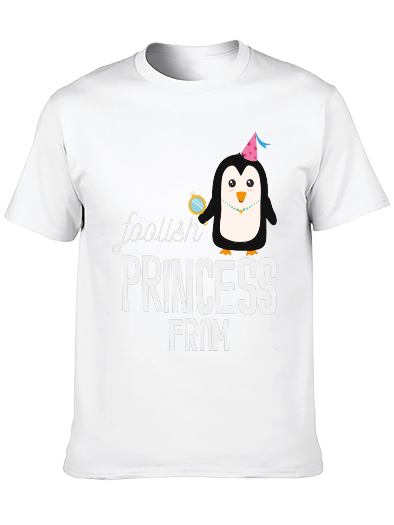 Black Foolish Princess T-Shirt - Novelty Penguin Tee view 10