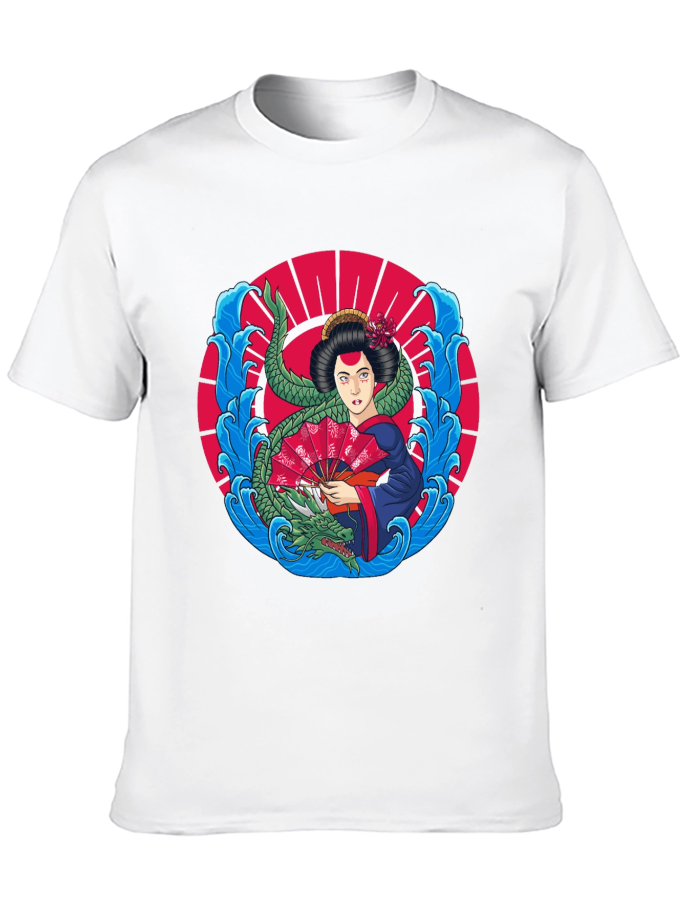 Black Geisha Dragon Graphic Tee view 10