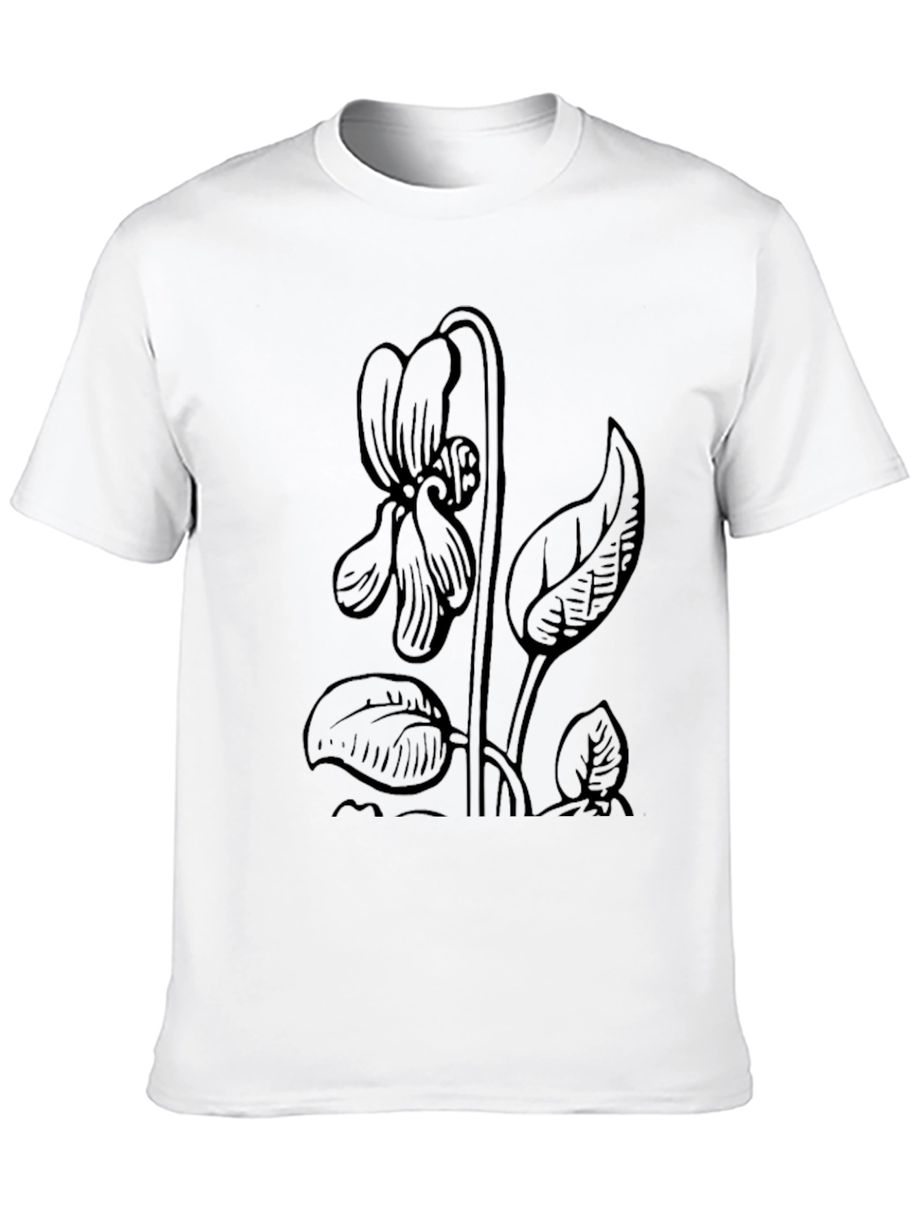 Black Botanical Black Violet Graphic Tee view 10