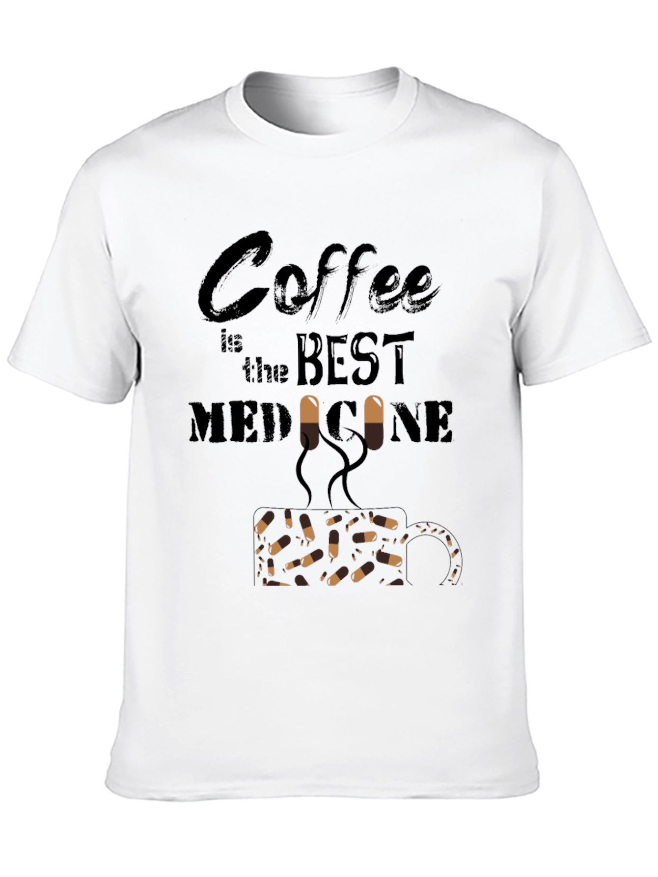 Black Coffee is the Best Medicine Graphic T-Shirt view 10