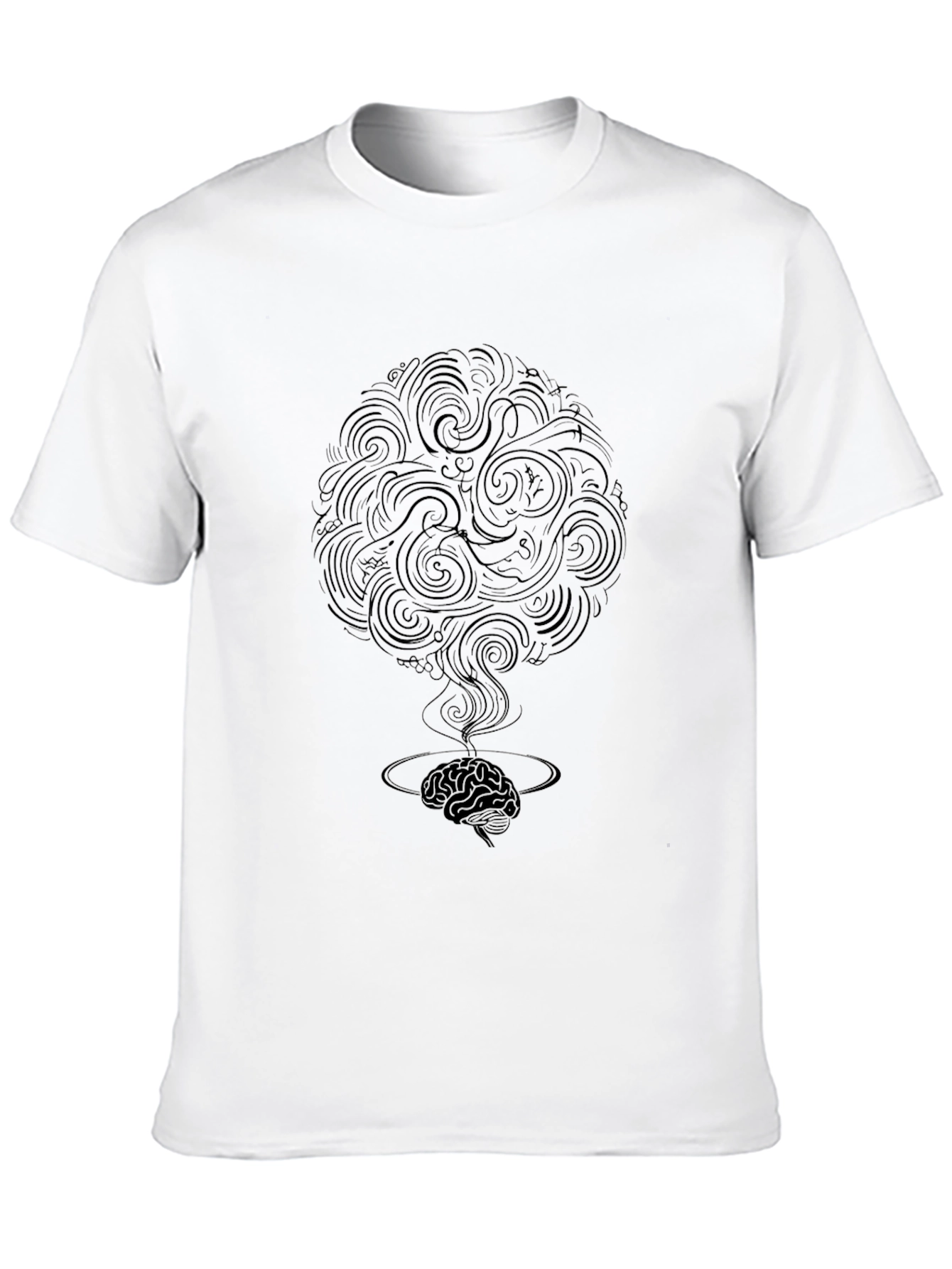 Black Abstract Brain Power T-Shirt view 10
