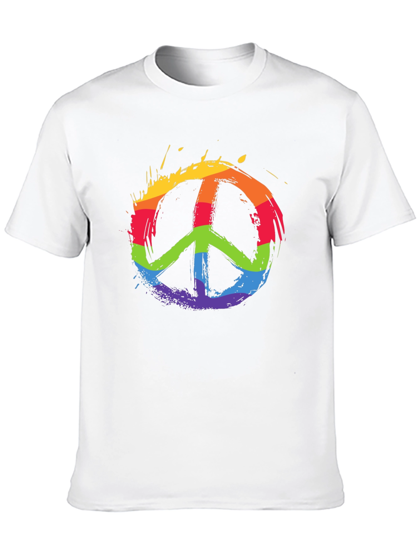 Black Rainbow Peace Sign Black T-Shirt view 10