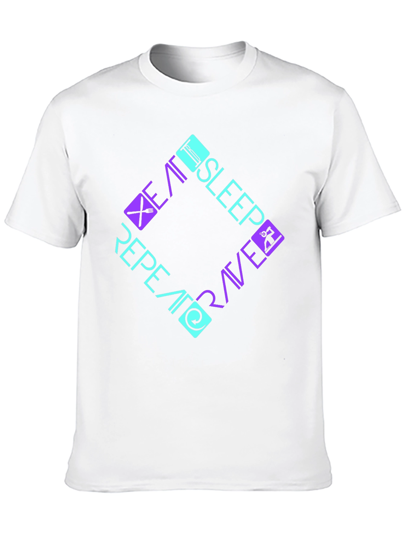 Black Eat Sleep Rave Repeat Graphic Tee view 10