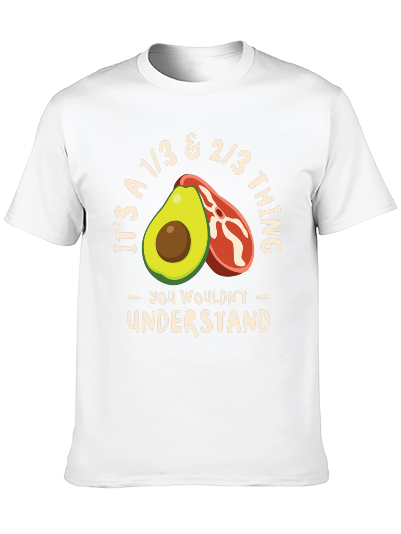 Black Avocado & Steak Funny Keto T-Shirt view 10