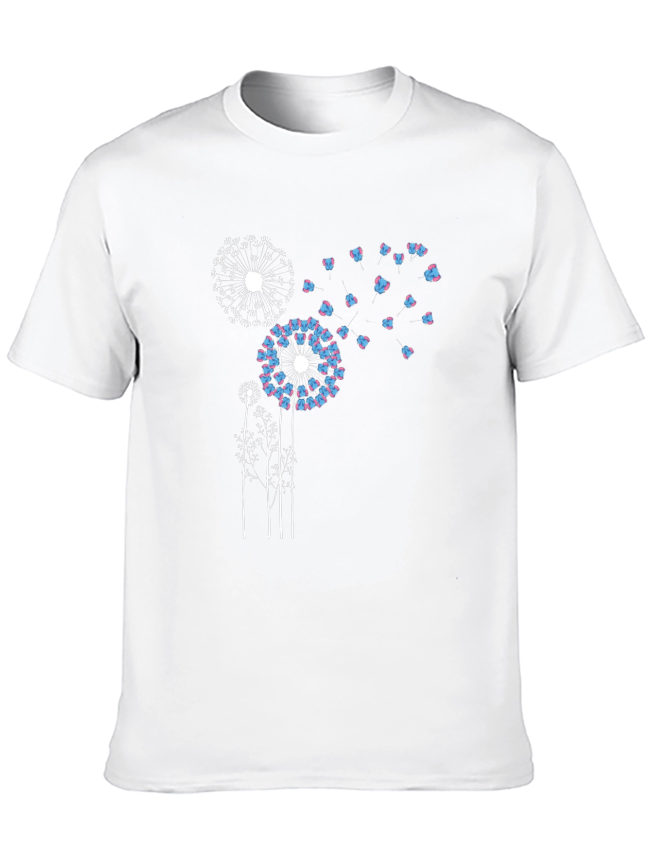 Black Dandelion Print Black T-Shirt view 10