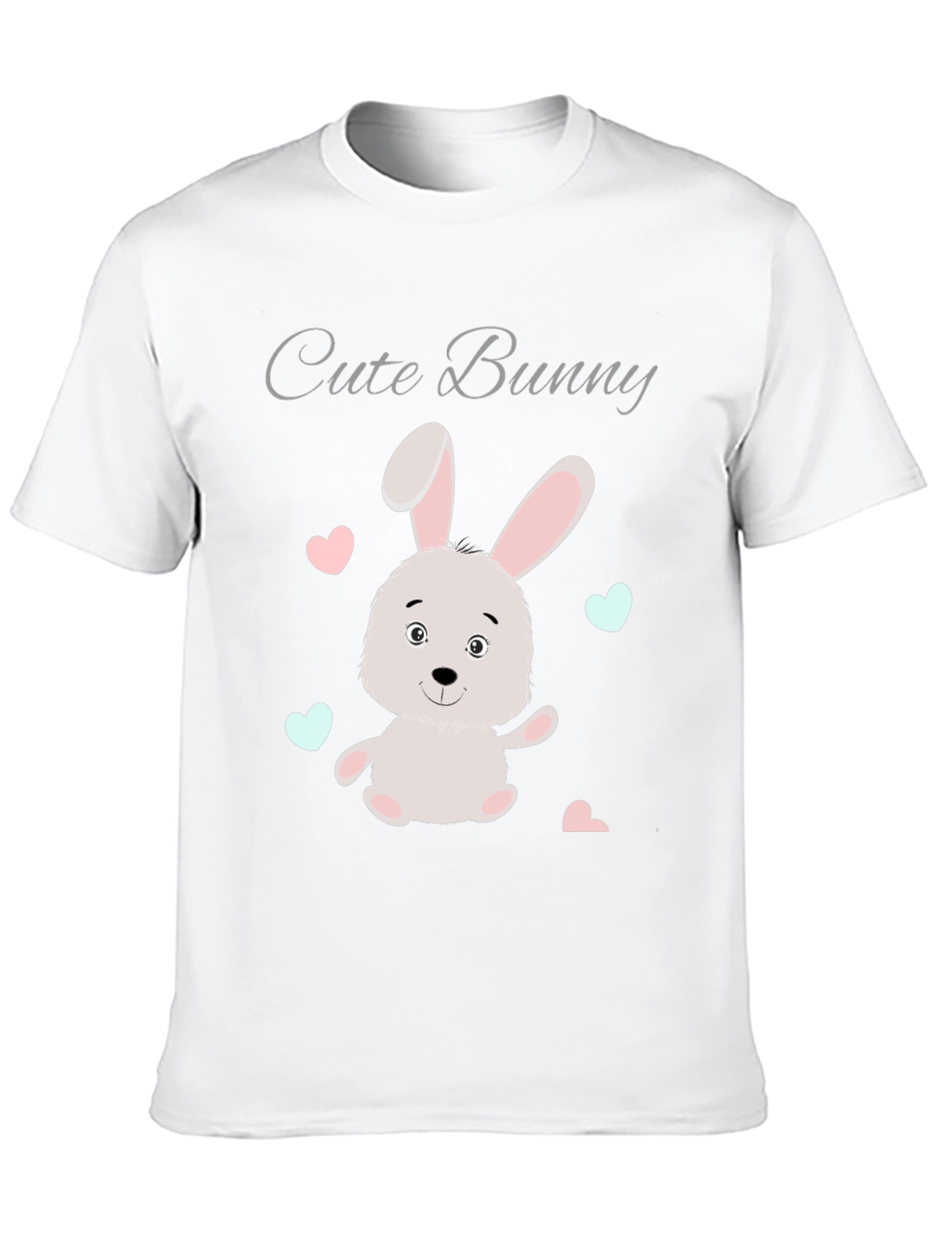 Black Cute Bunny Graphic Tee - Soft Cotton Blend view 10